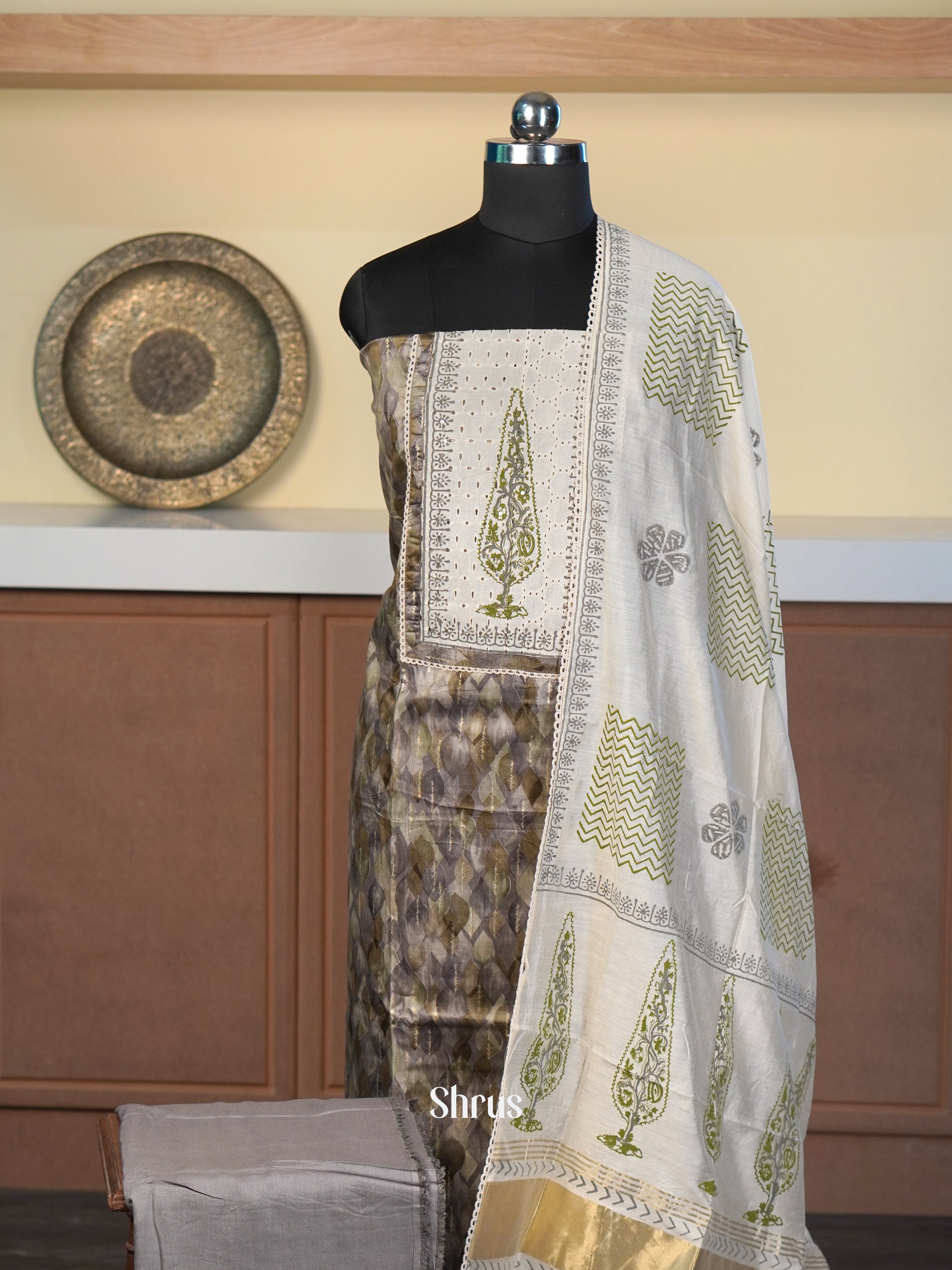 Grey & Cream - Cotton salwar