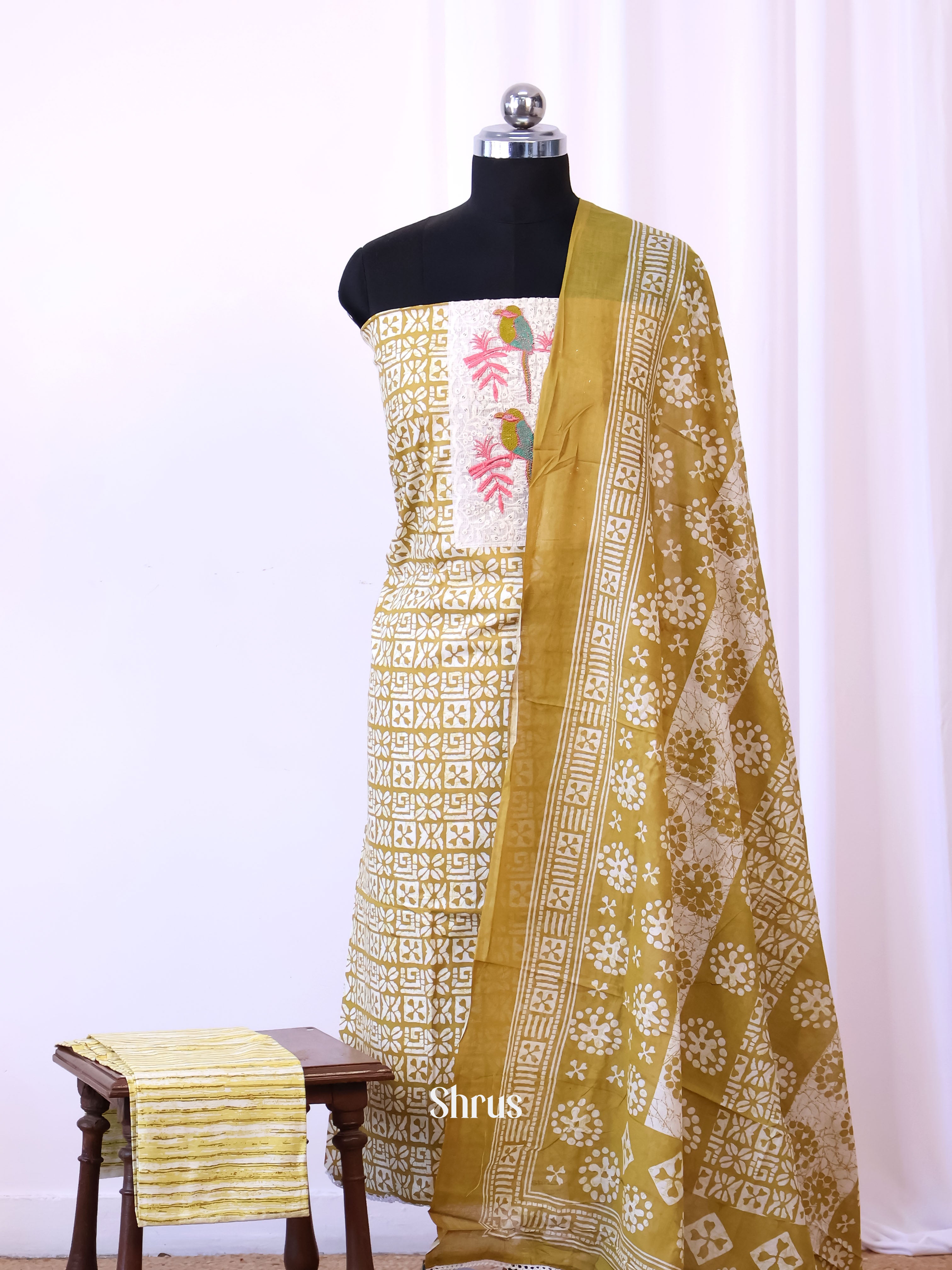 Beige - Cotton salwar