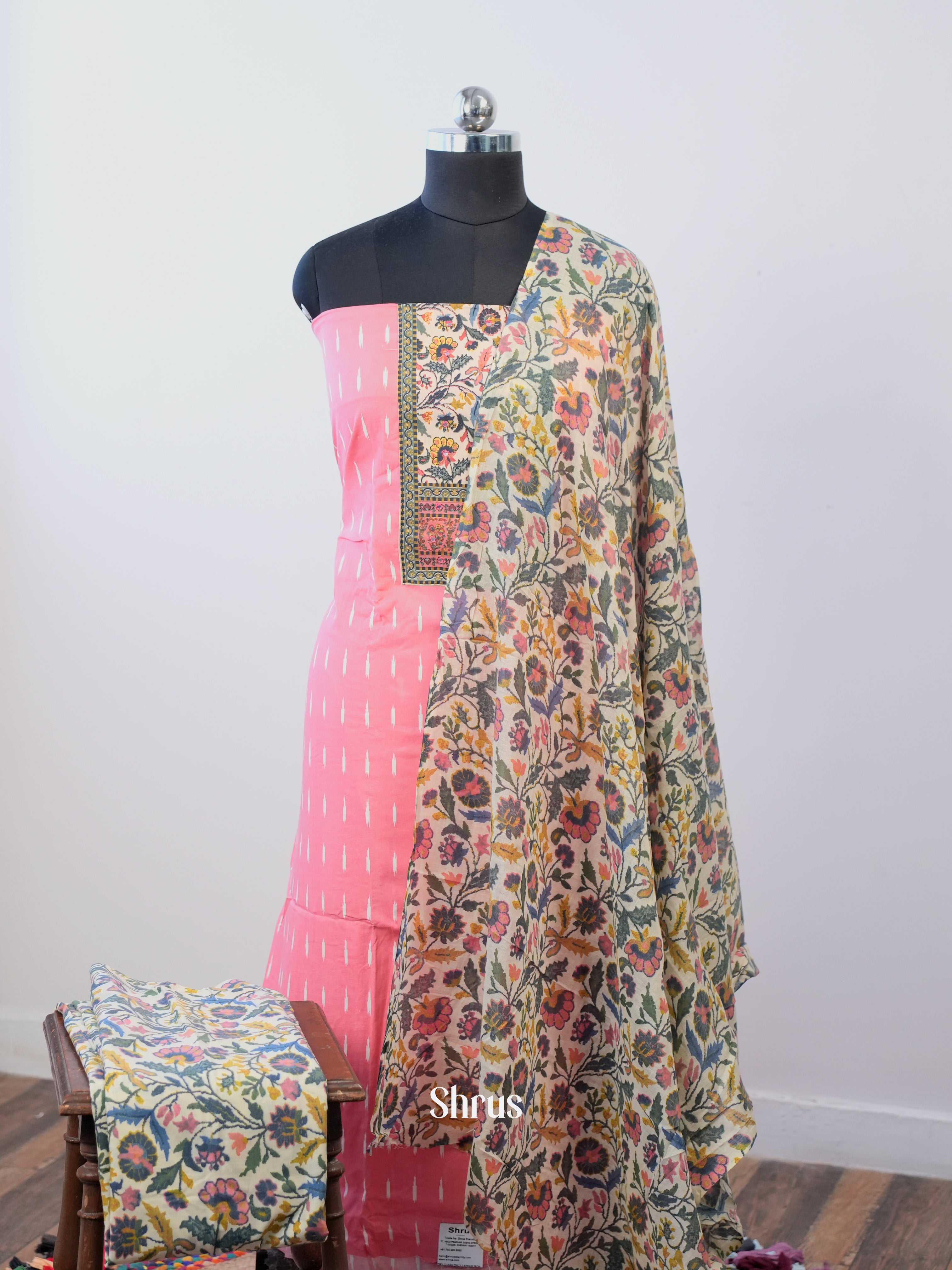 Pink & Cream - Cotton salwar