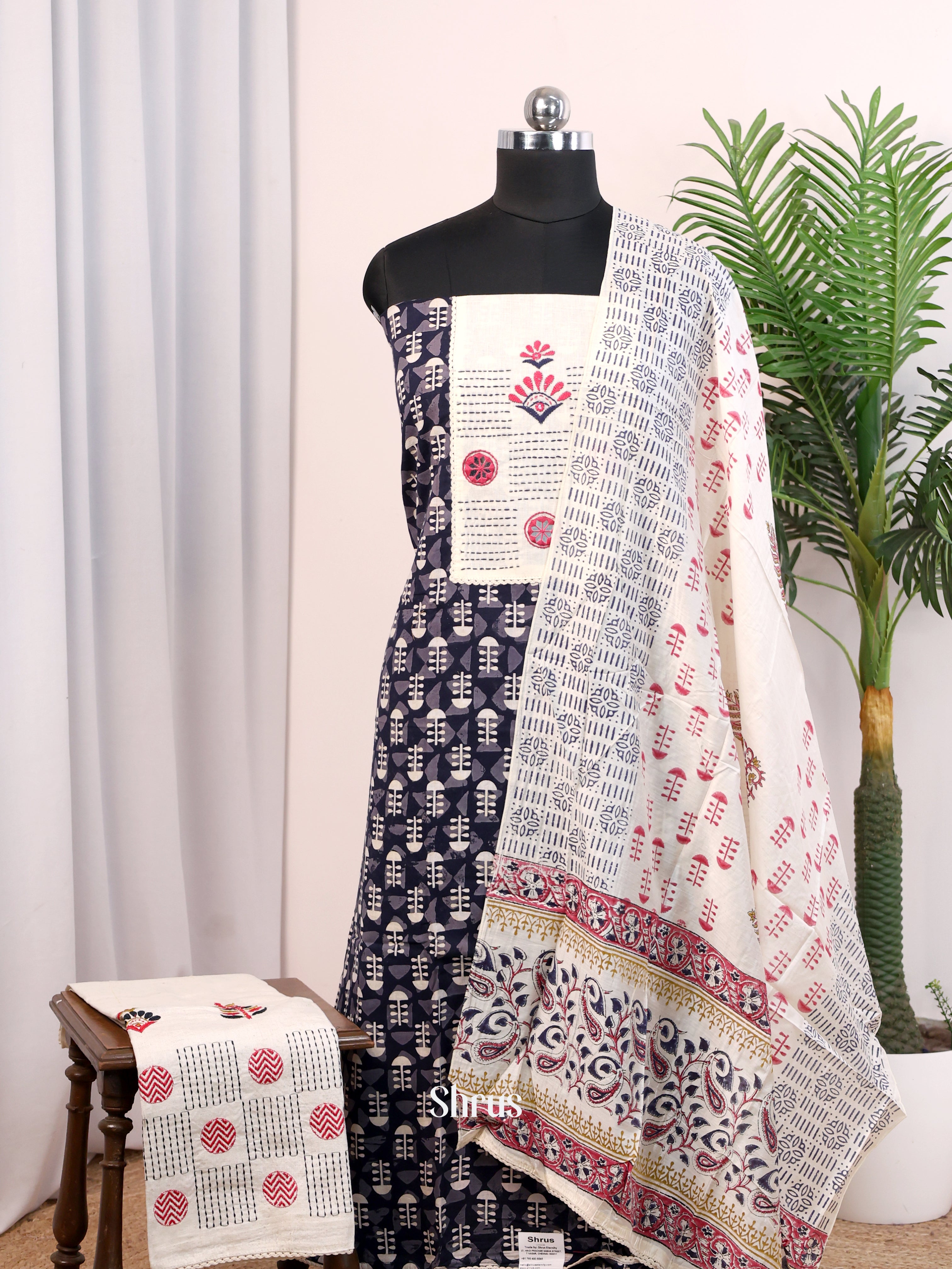 Black & Cream- Cotton salwar