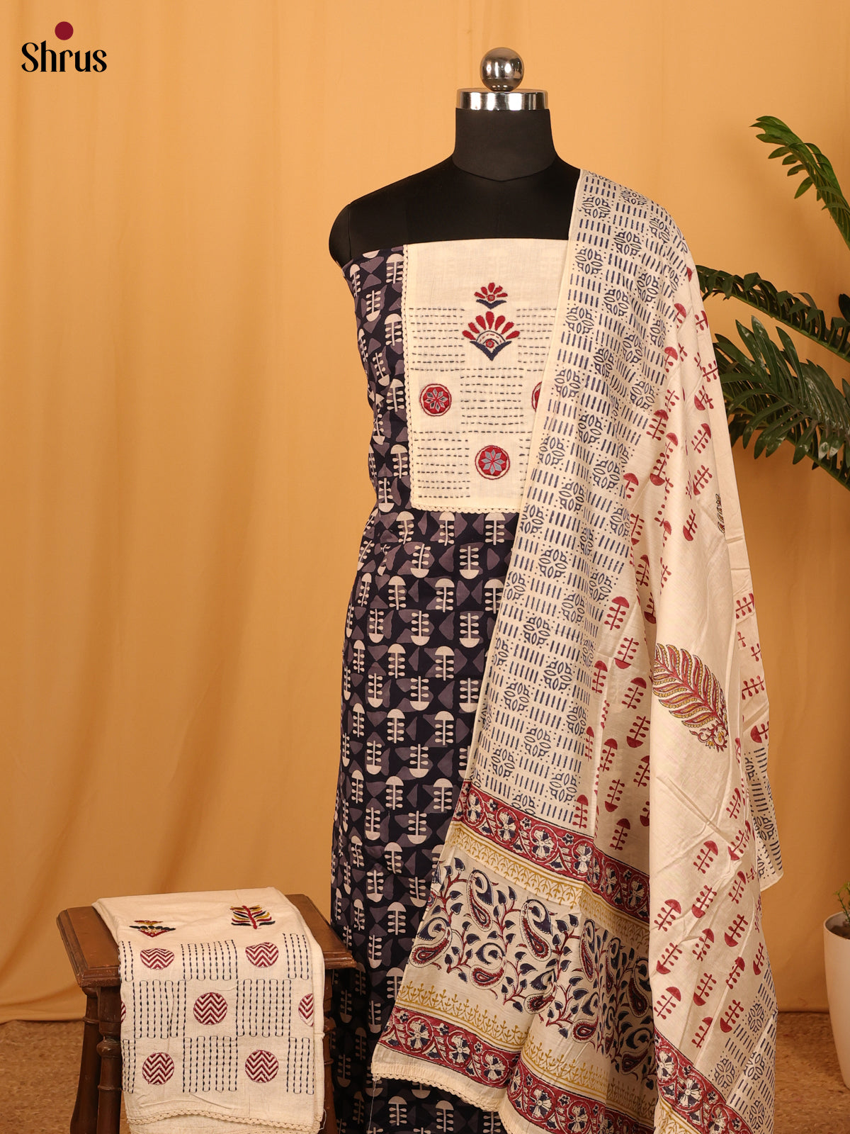 Black & Cream - Cotton salwar