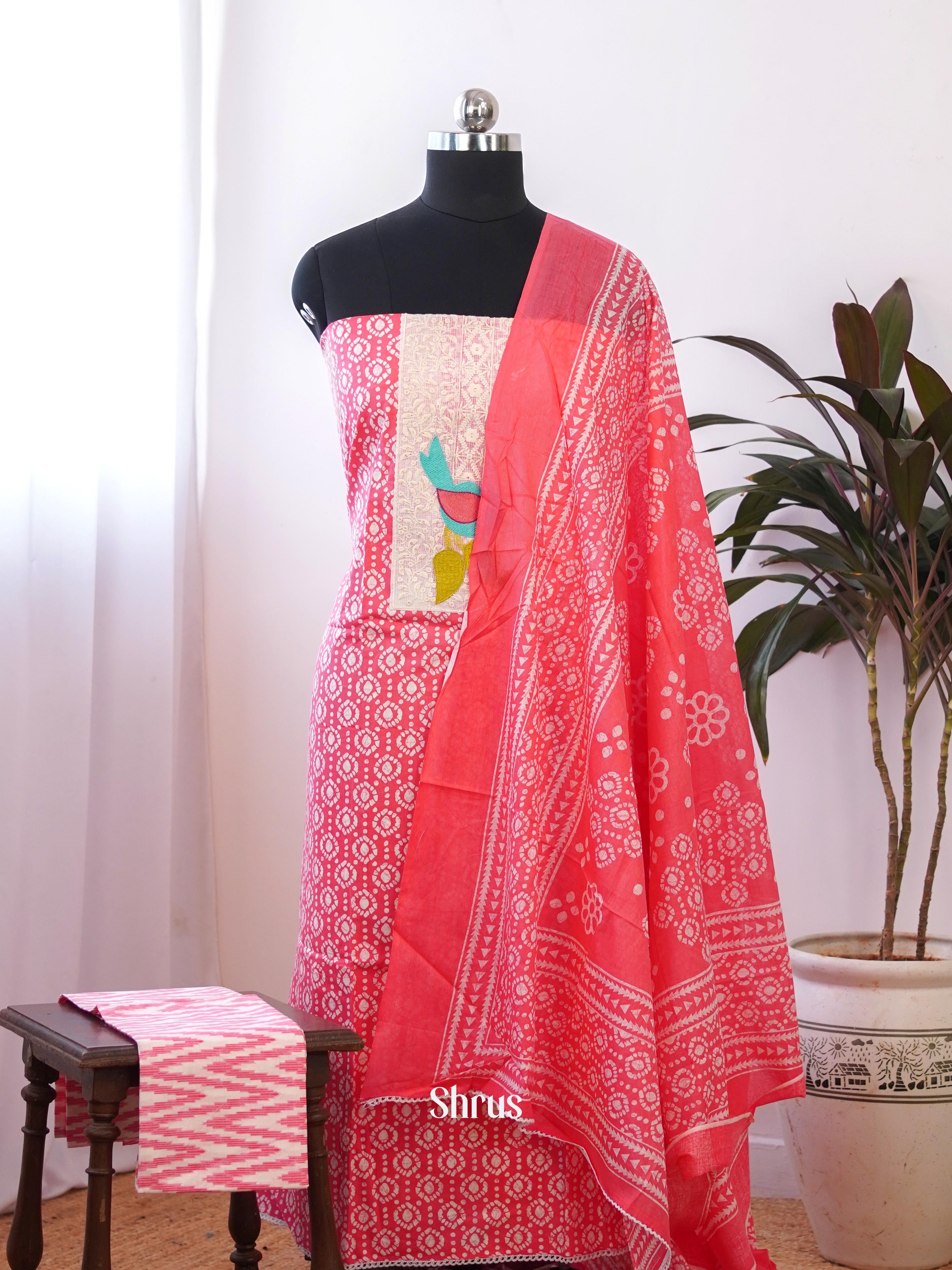 Pink & Cream  - Cotton salwar