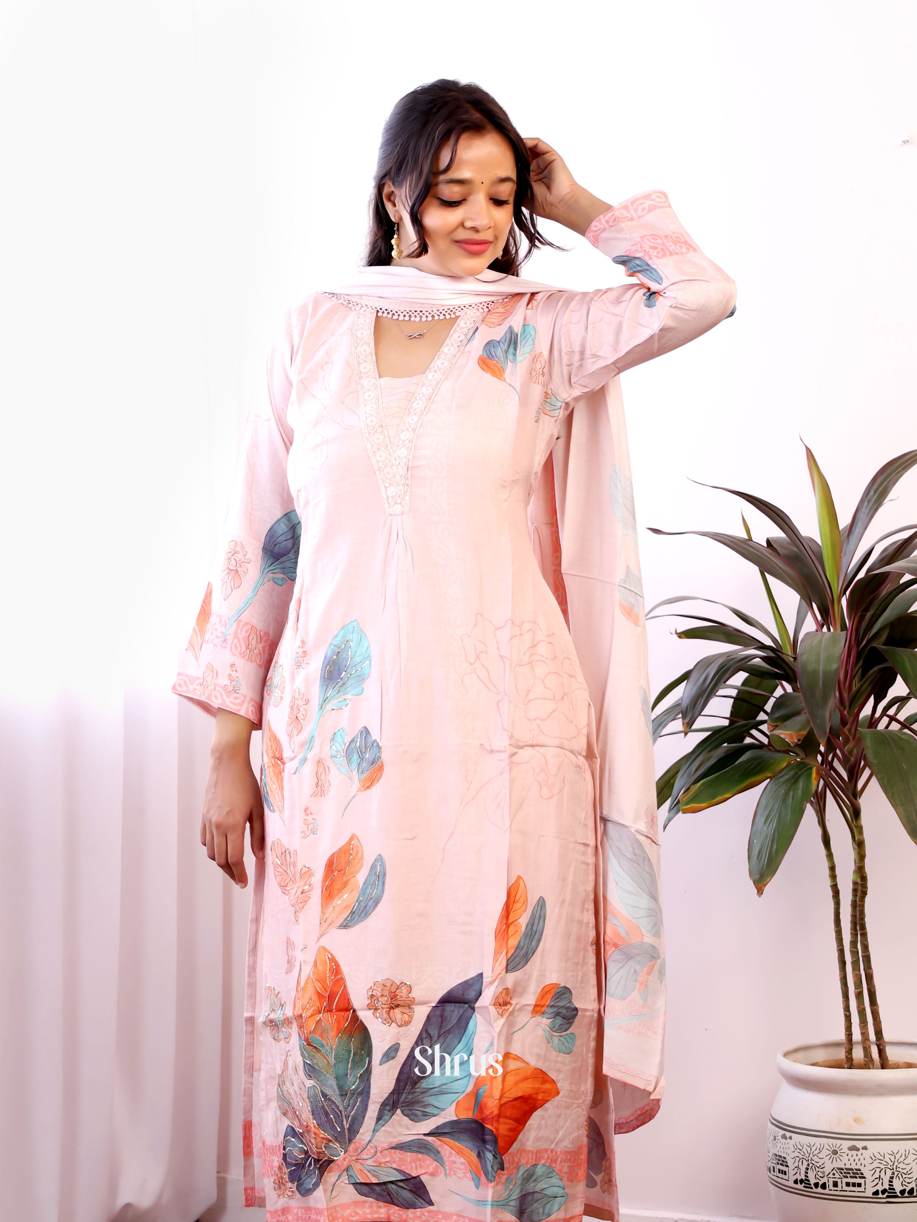 Peach-  Festive wear 3pc Readymade Suits