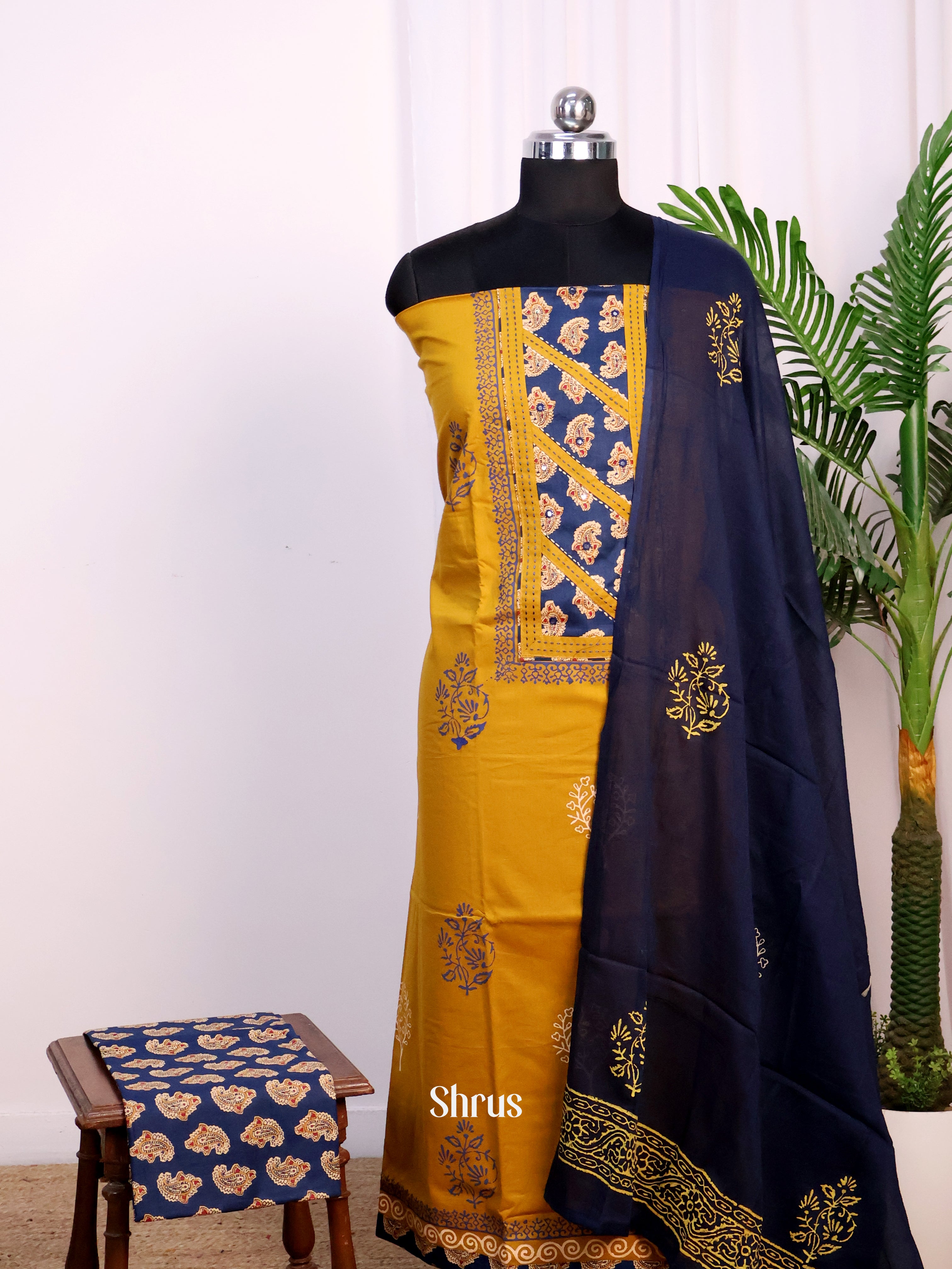 Mustard & Blue - Cotton salwar