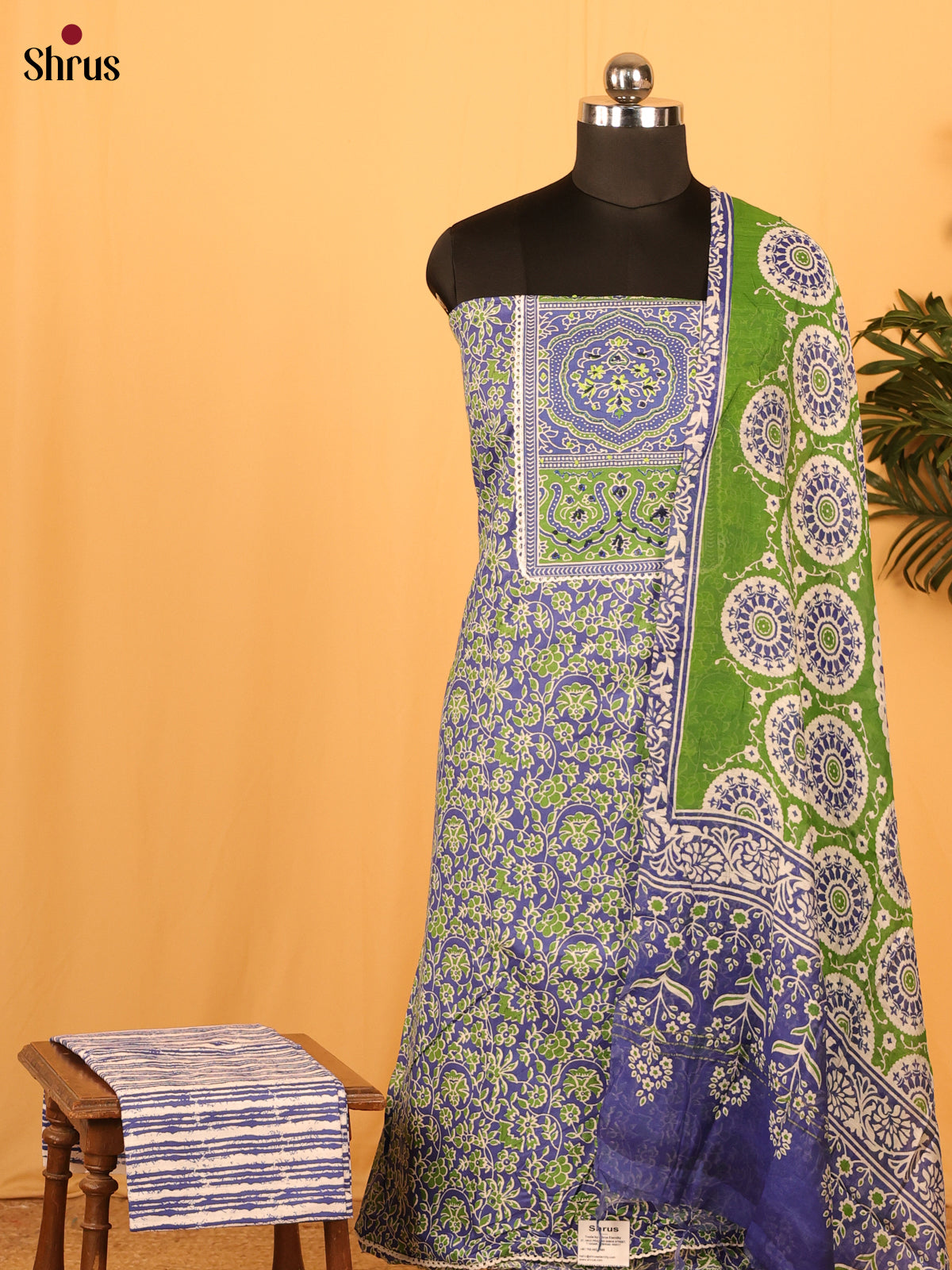 Purple & Green - Cotton salwar - Shop on Shrus.com