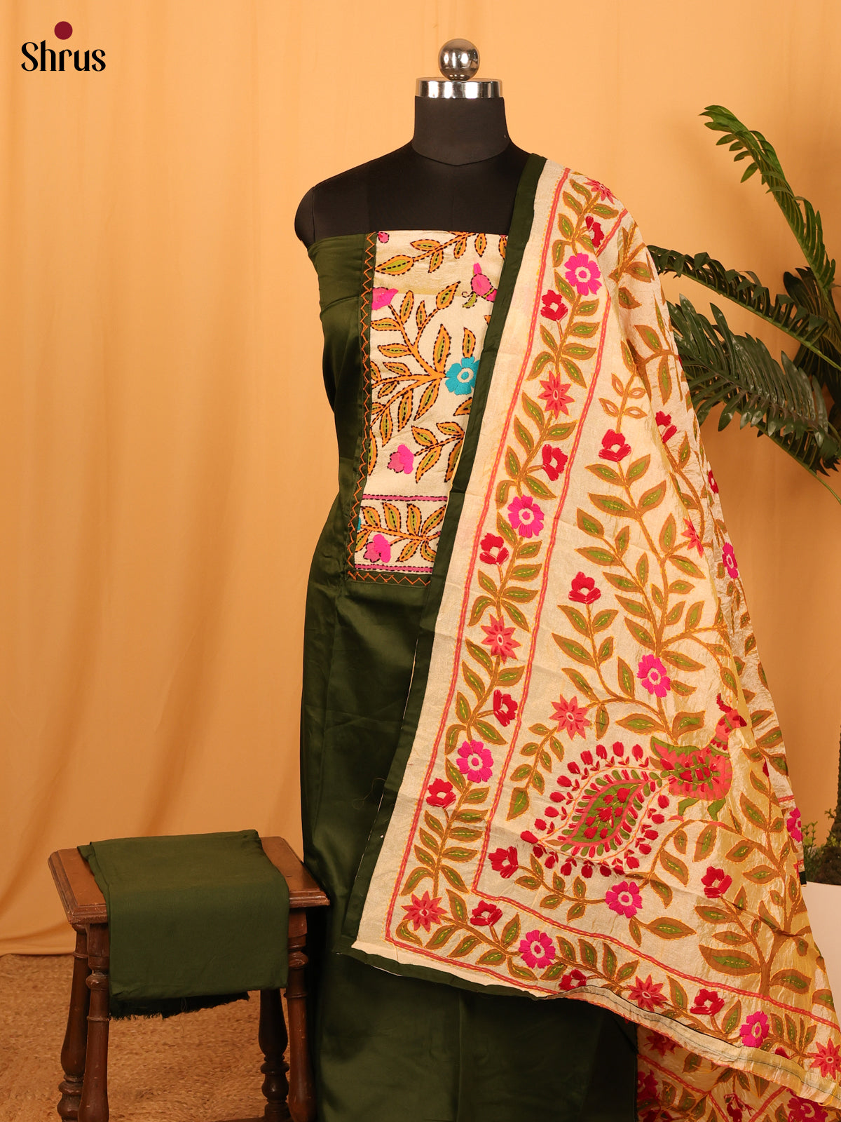 Green & Cream - Cotton salwar