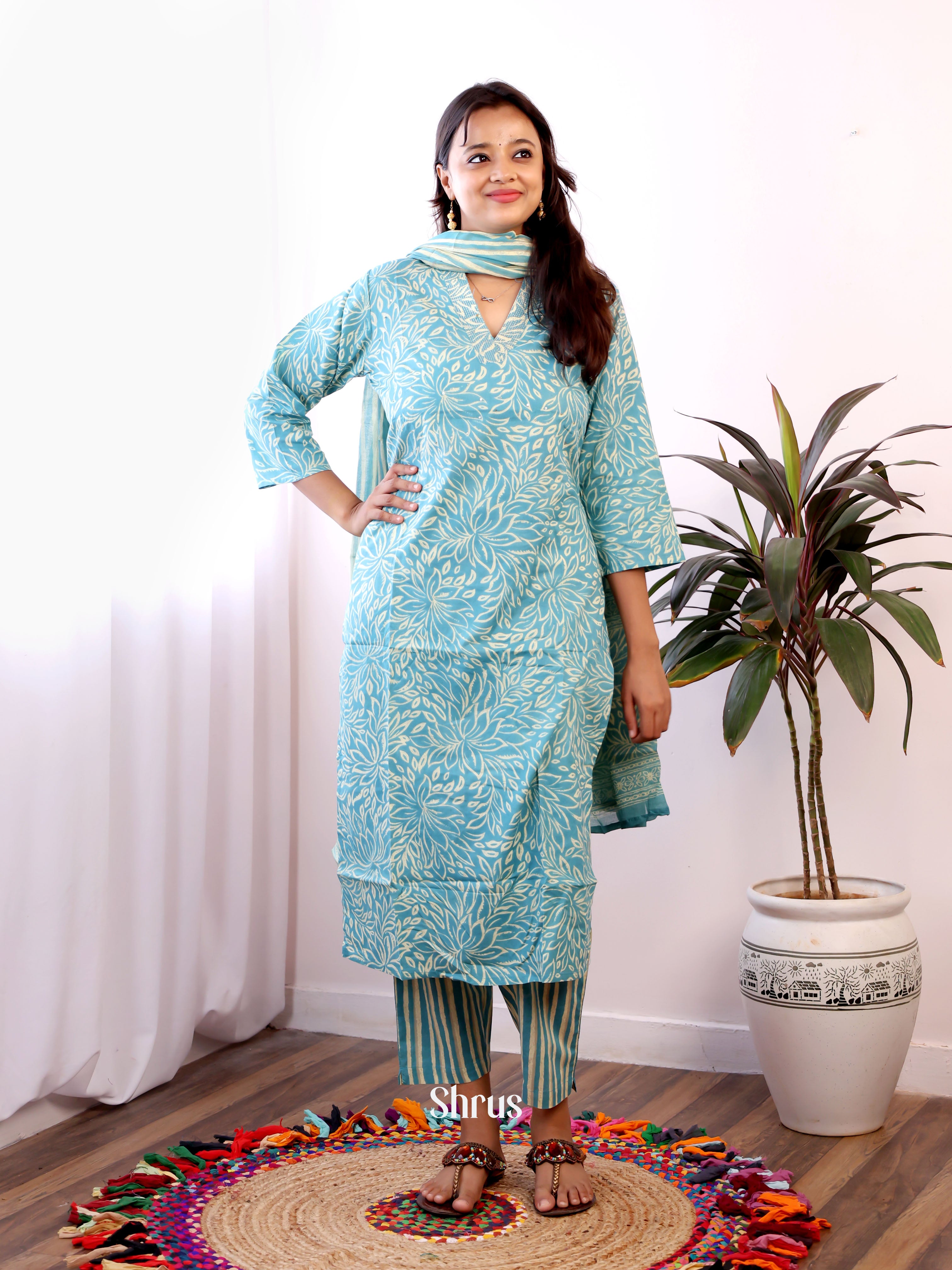 Blue - 3pc Readymade Suits