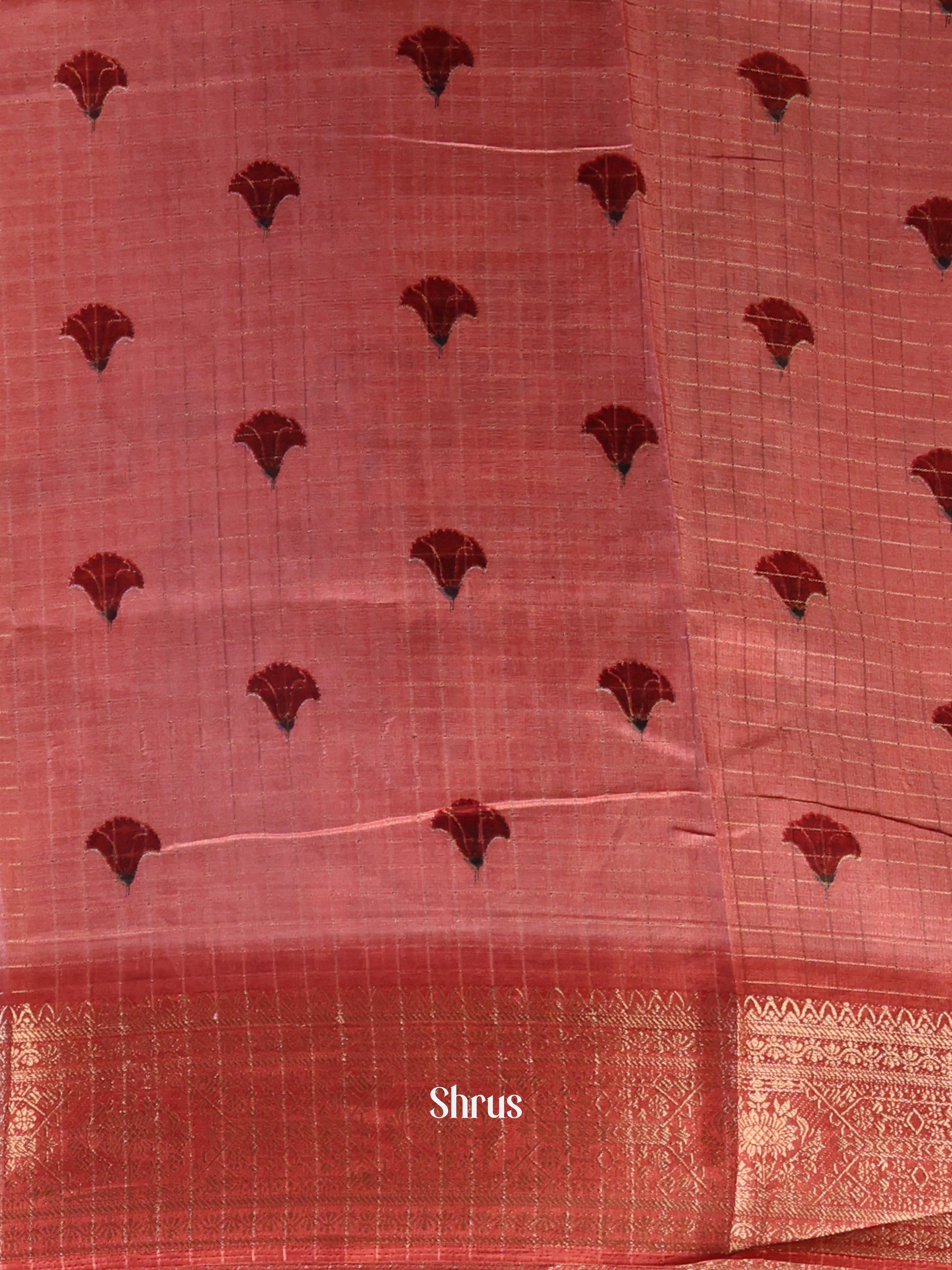 Peach- Semi Dola silk Saree