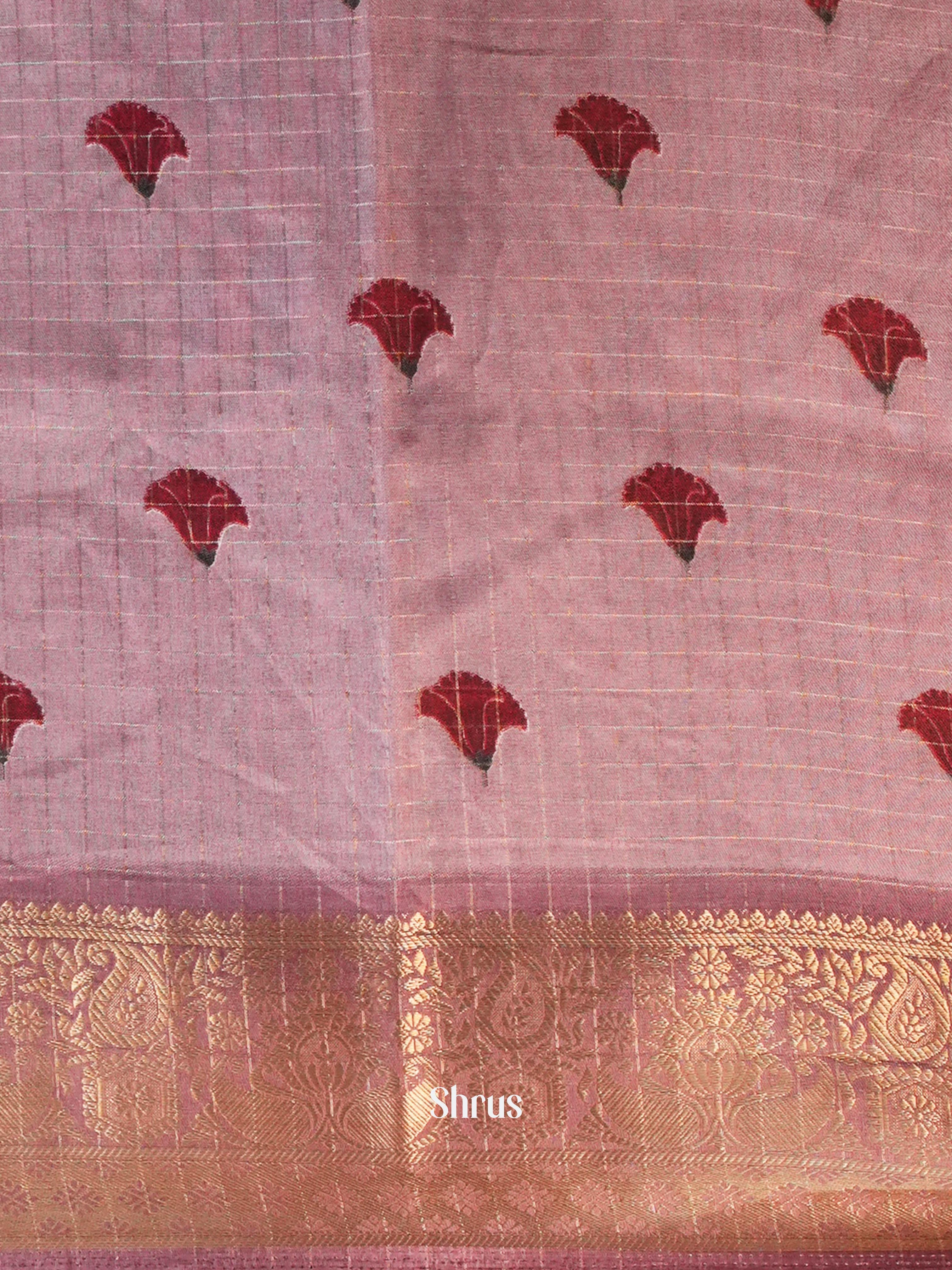 Pink- Semi Dola silk Saree