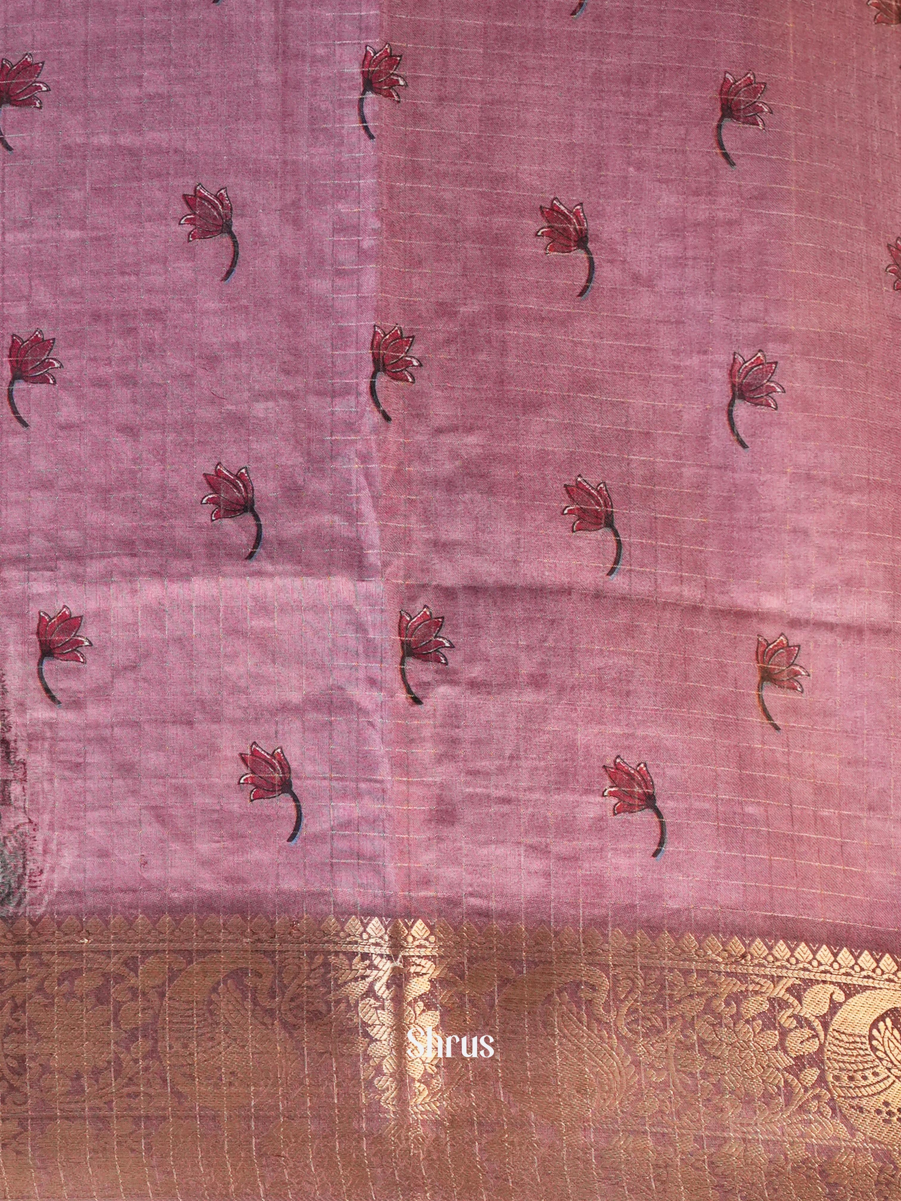 Onion Pink - Semi Dola silk Saree