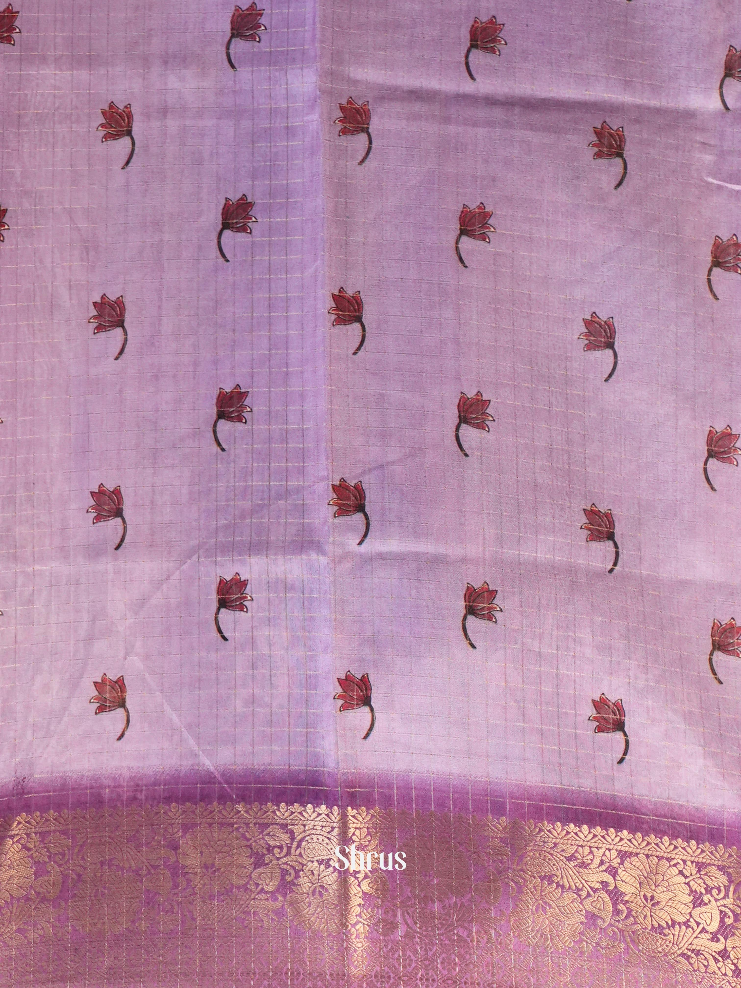 Purple - Semi Dola silk Saree