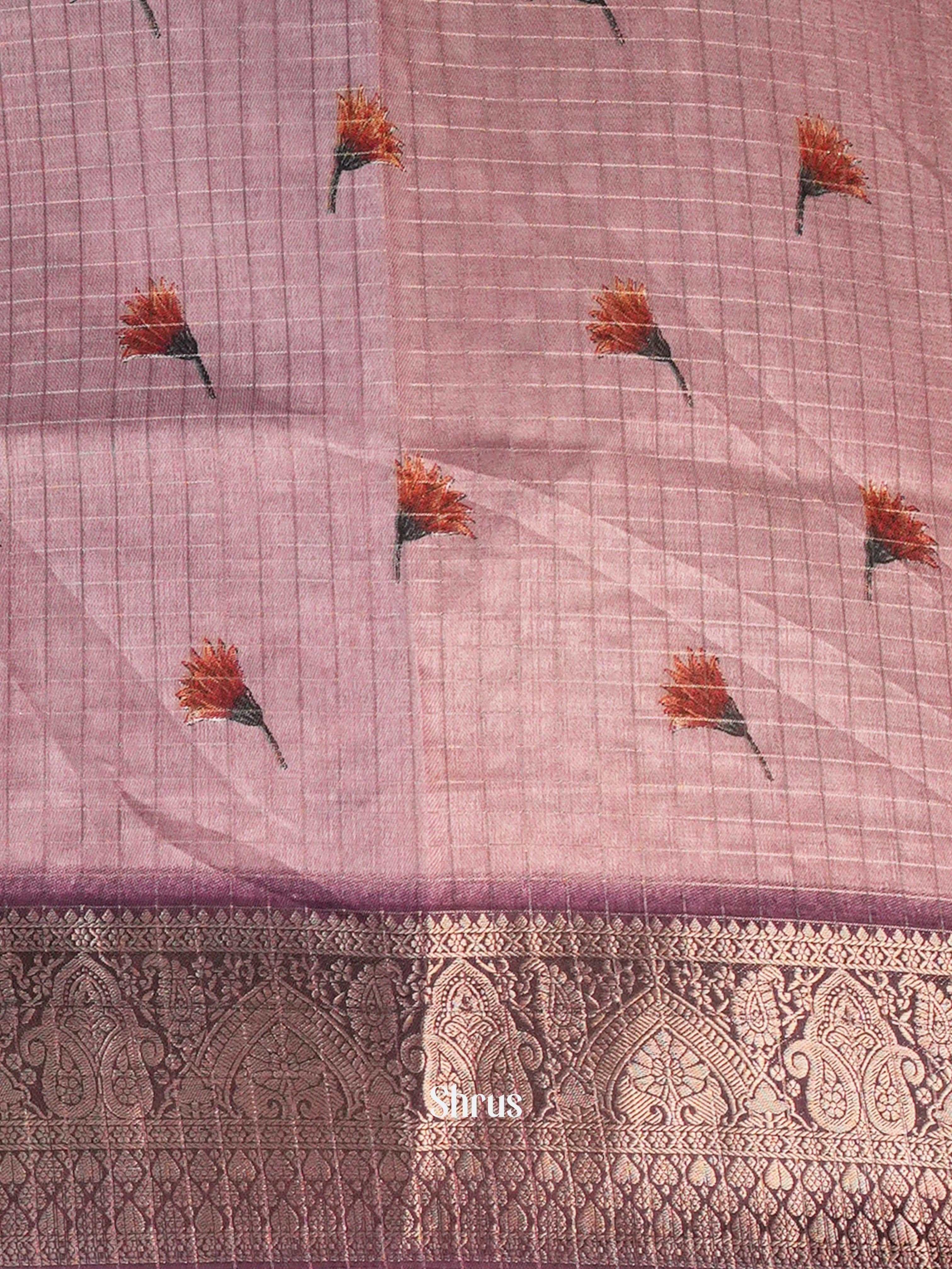 Purple - Semi Dola silk Saree