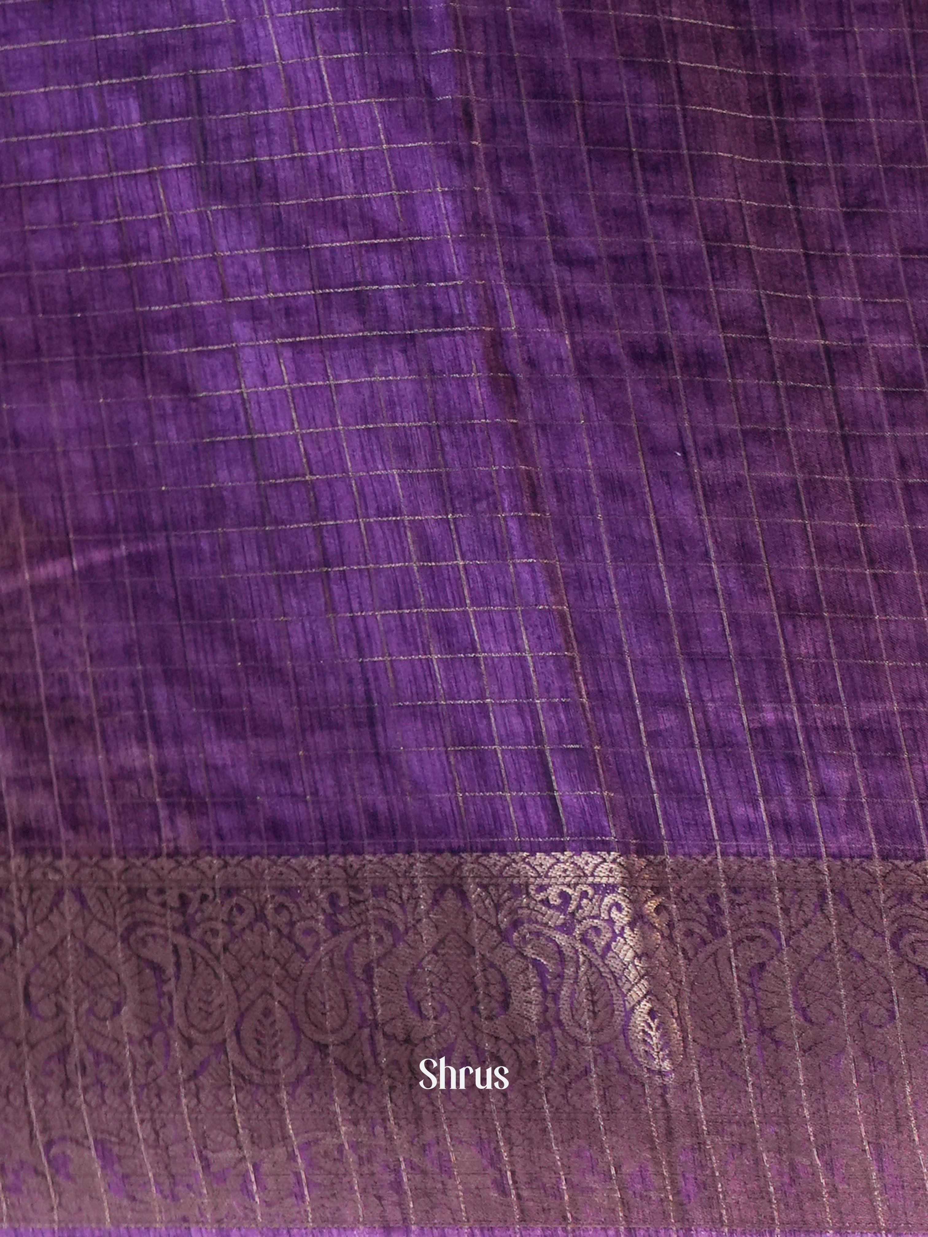 Purple - Semi Dola silk Saree