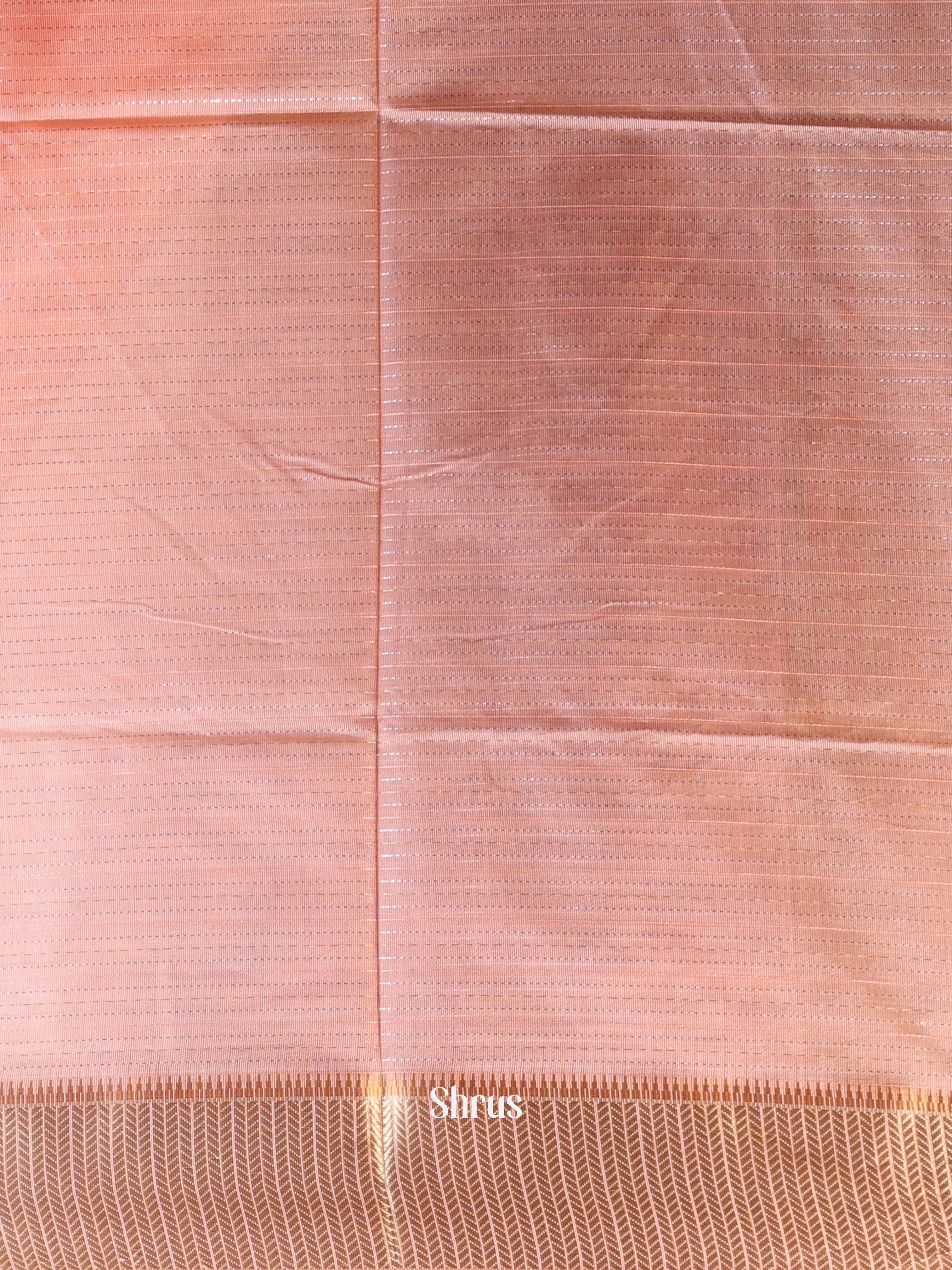 Peach - Semi Jute Saree