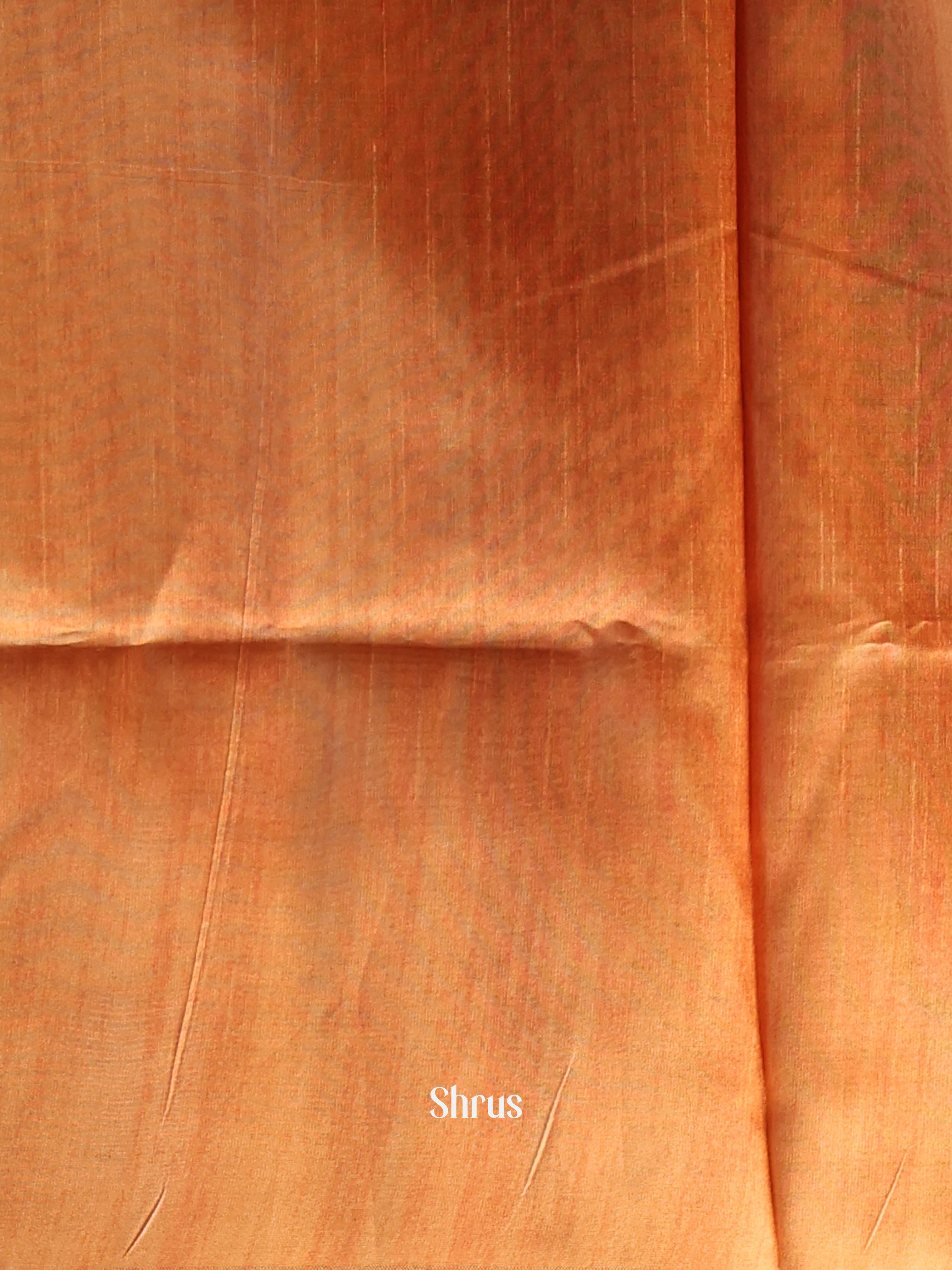 Blue & Orange - Semi Jute Saree