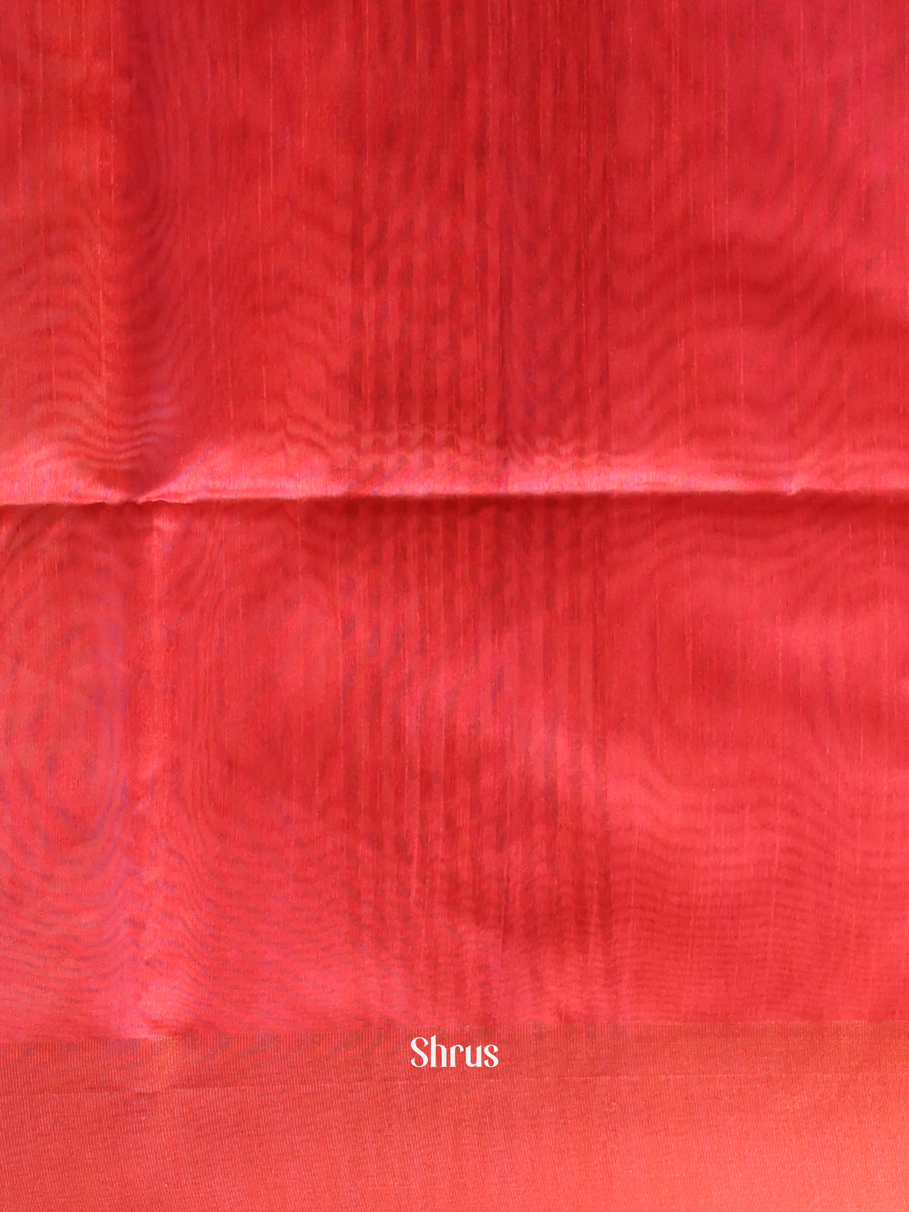 Orange & Red - Semi Jute Saree