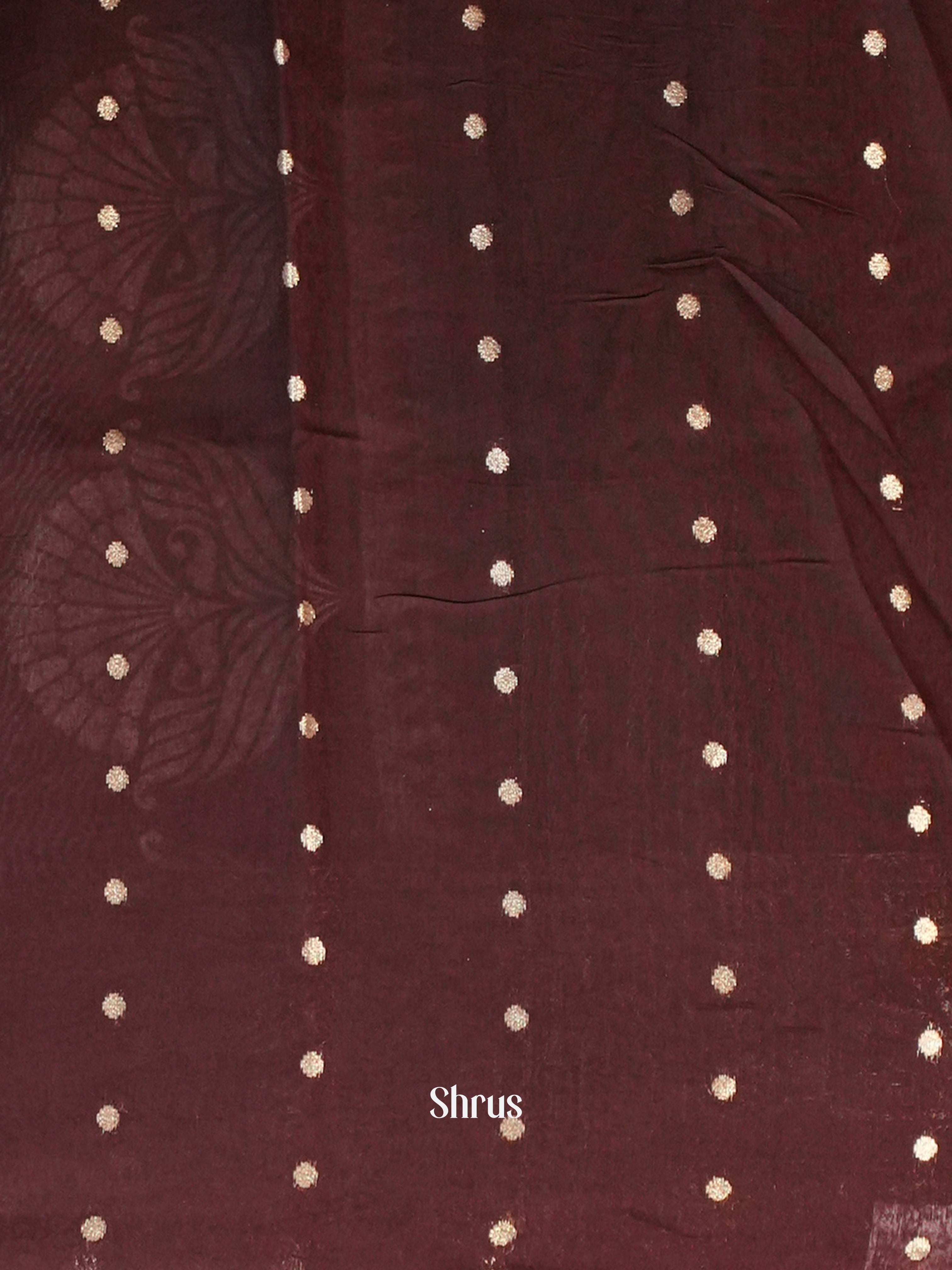 Brown - Semi Crepe Saree