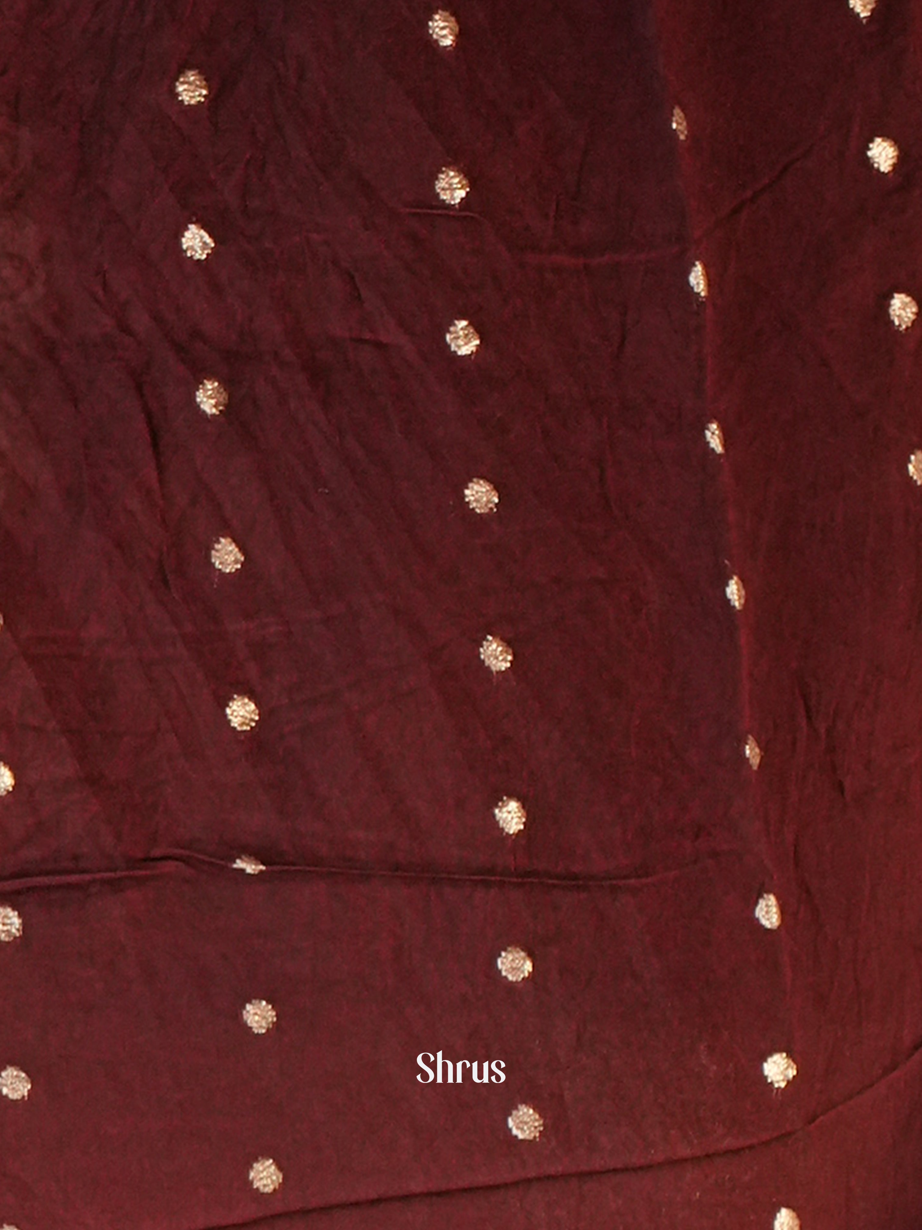 Brown - Semi Crepe Saree