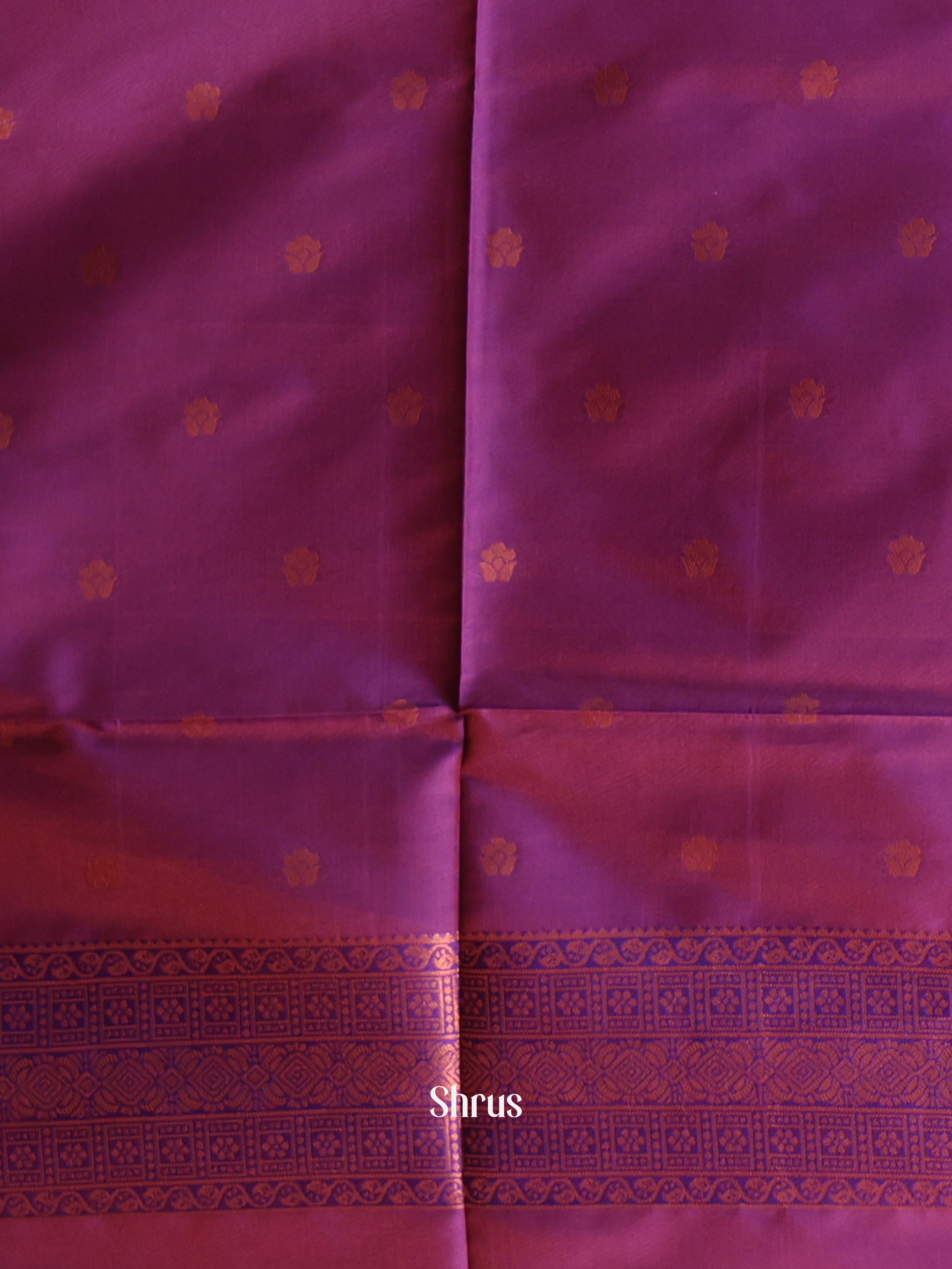 Maroon & Blue - Semi Softsilk Saree