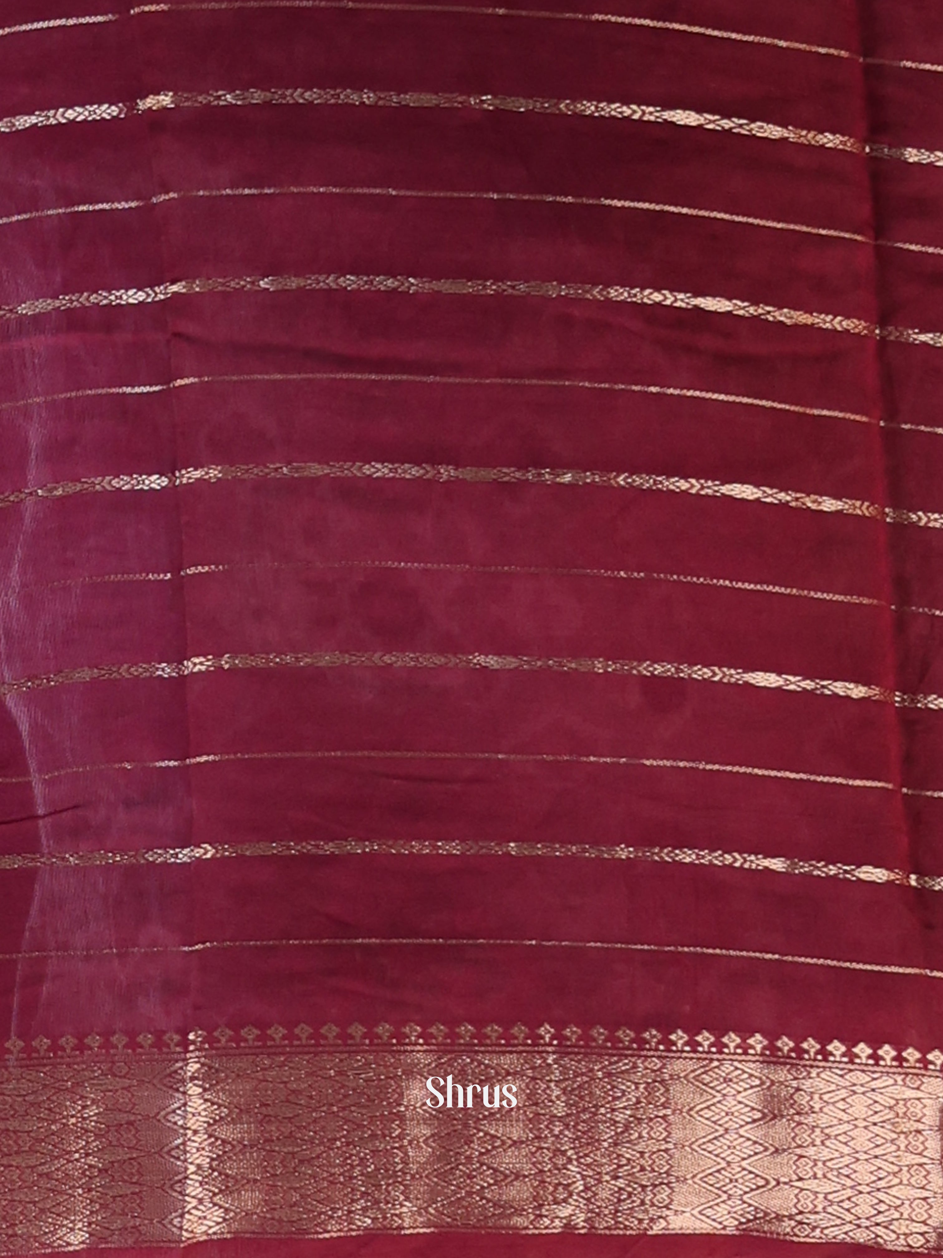 Blue & Maroon- Semi Dupion Saree