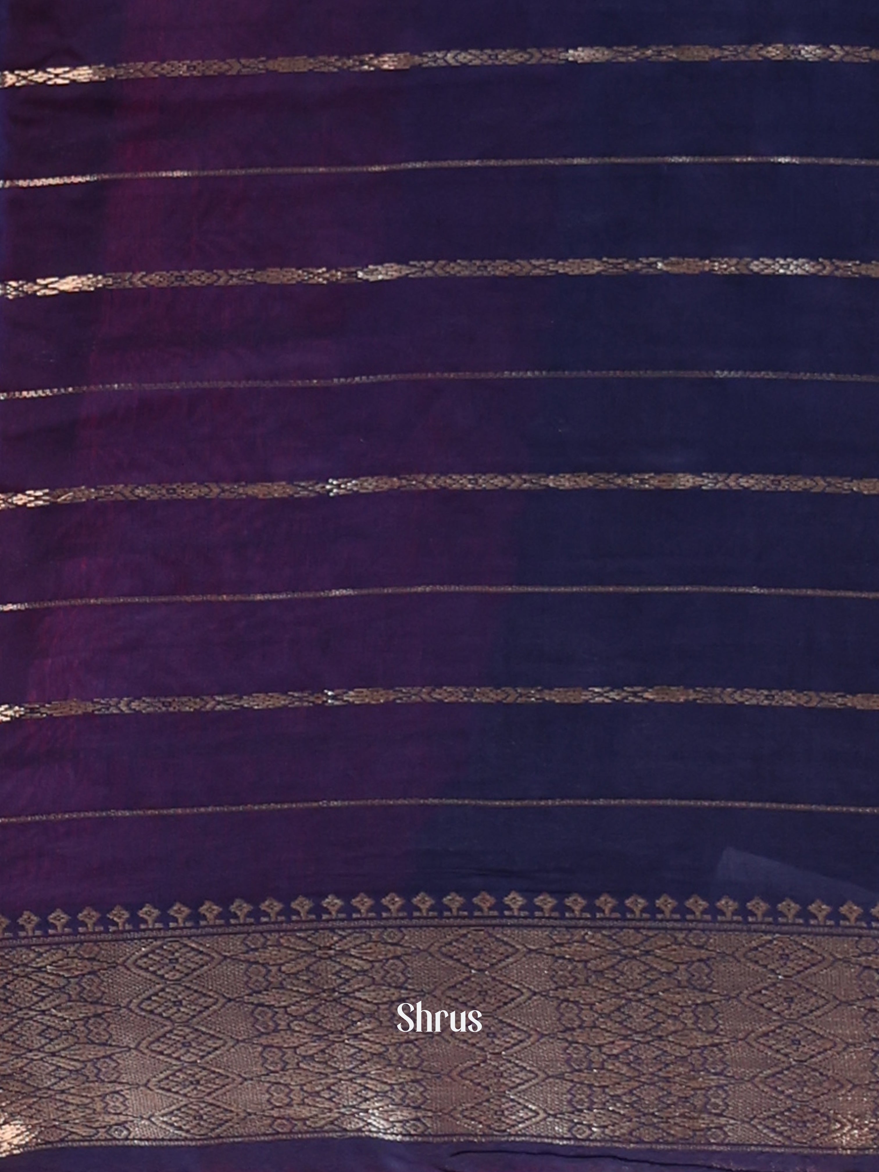 Pink & Violet - Semi Dupion Saree