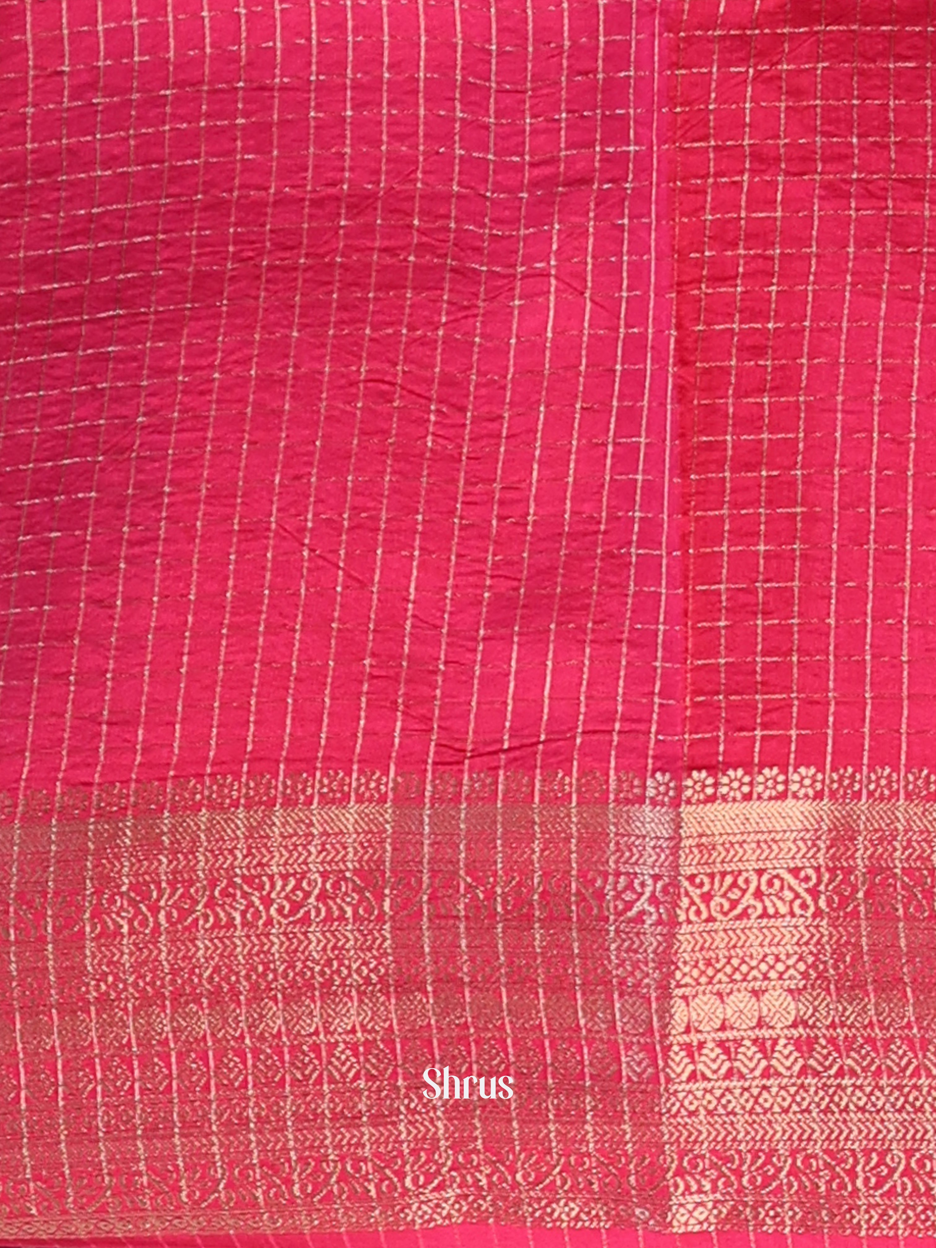 Purple  & Pink - Semi Dupion Saree