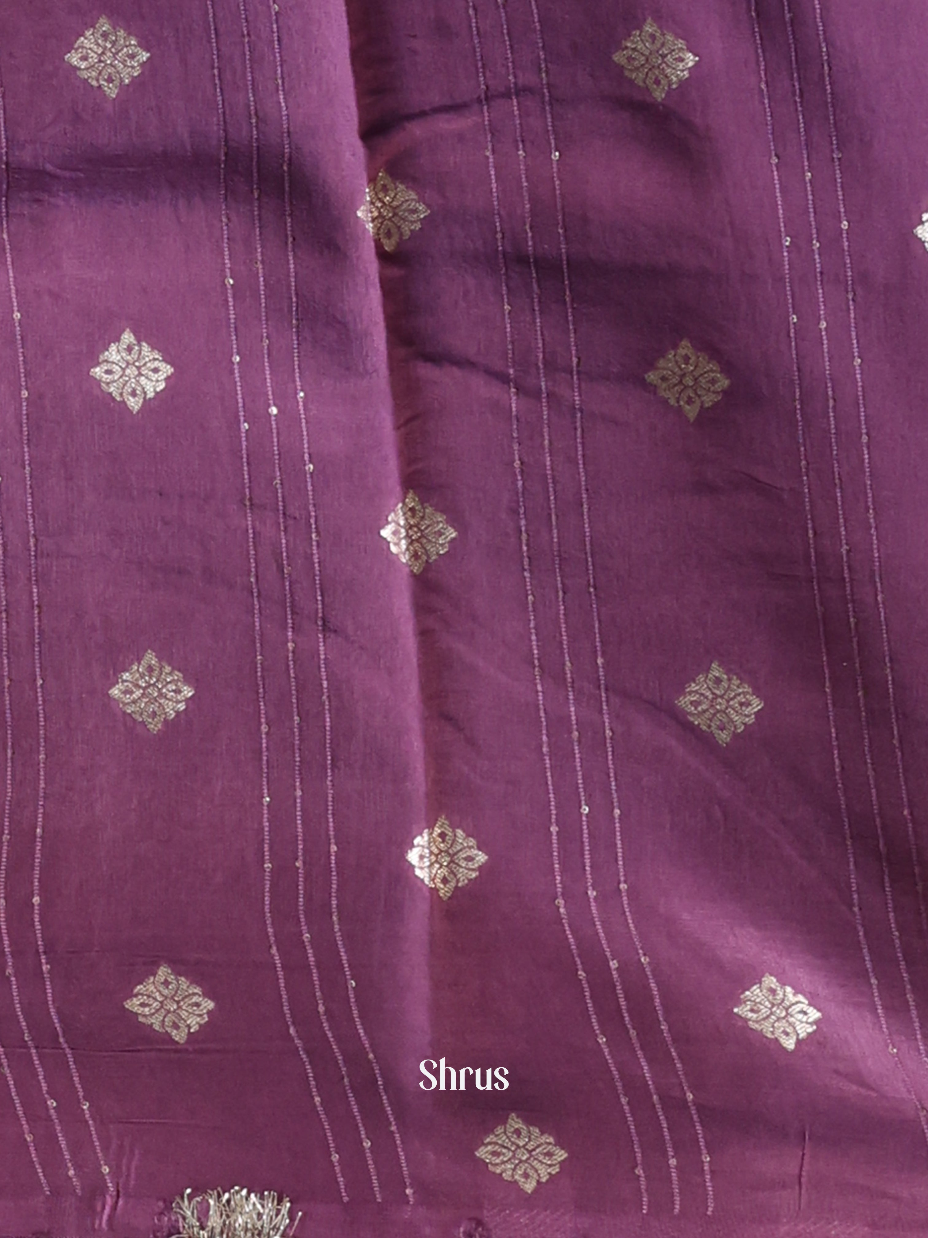 Pastel Green & Purple - Semi Organza Saree