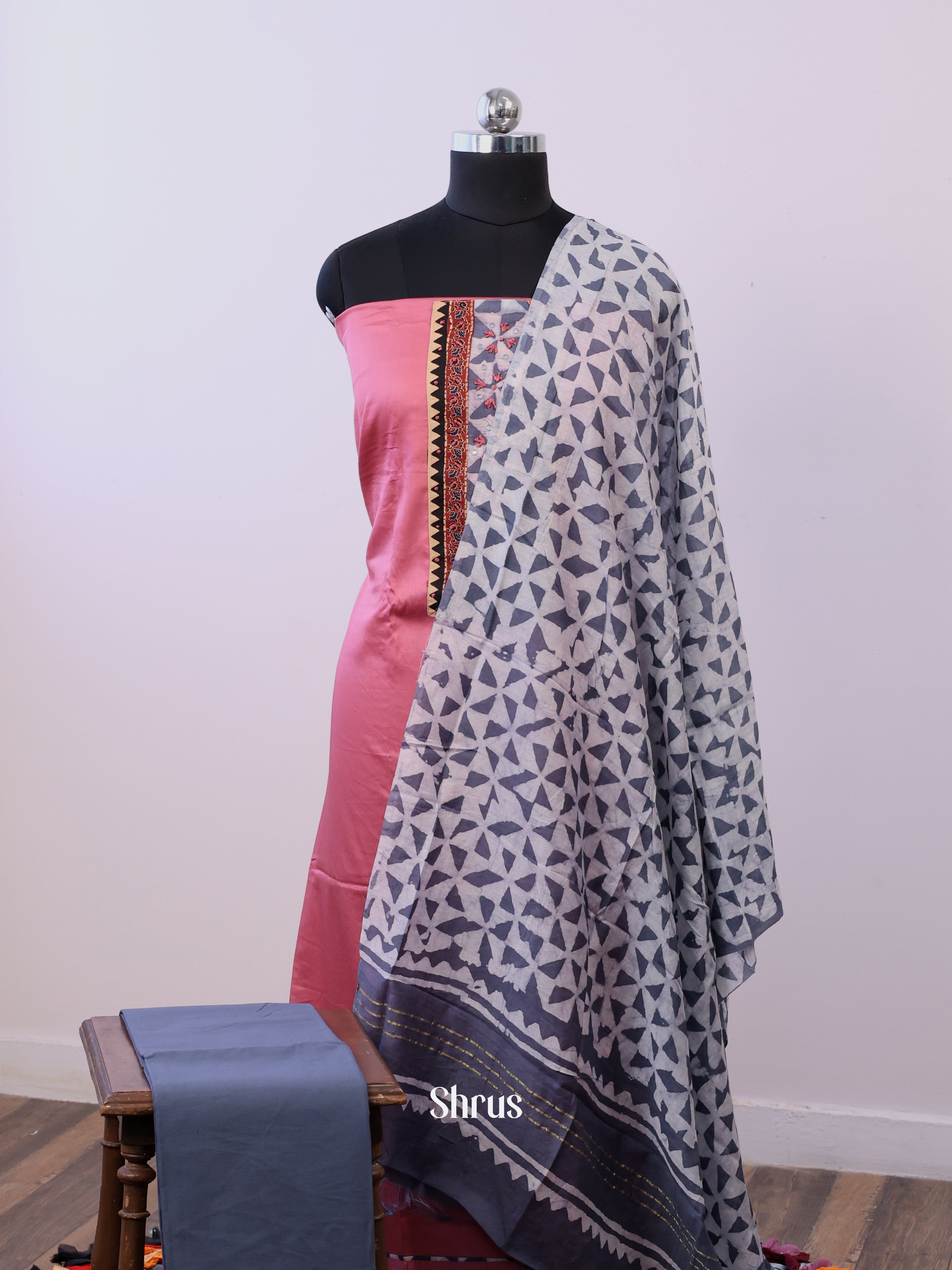 Pink & Grey - Cotton salwar