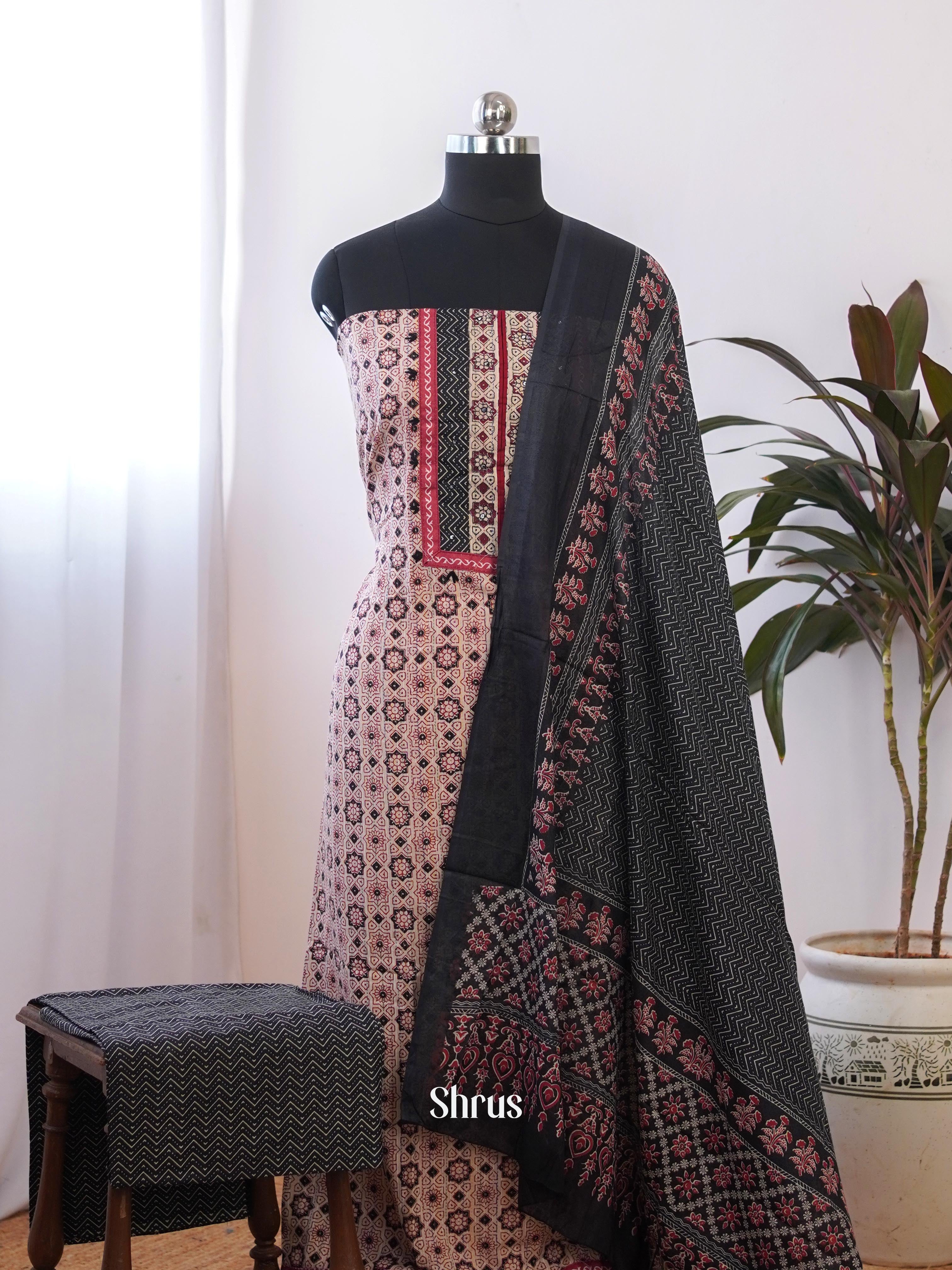 Brown & Black  - Cotton salwar