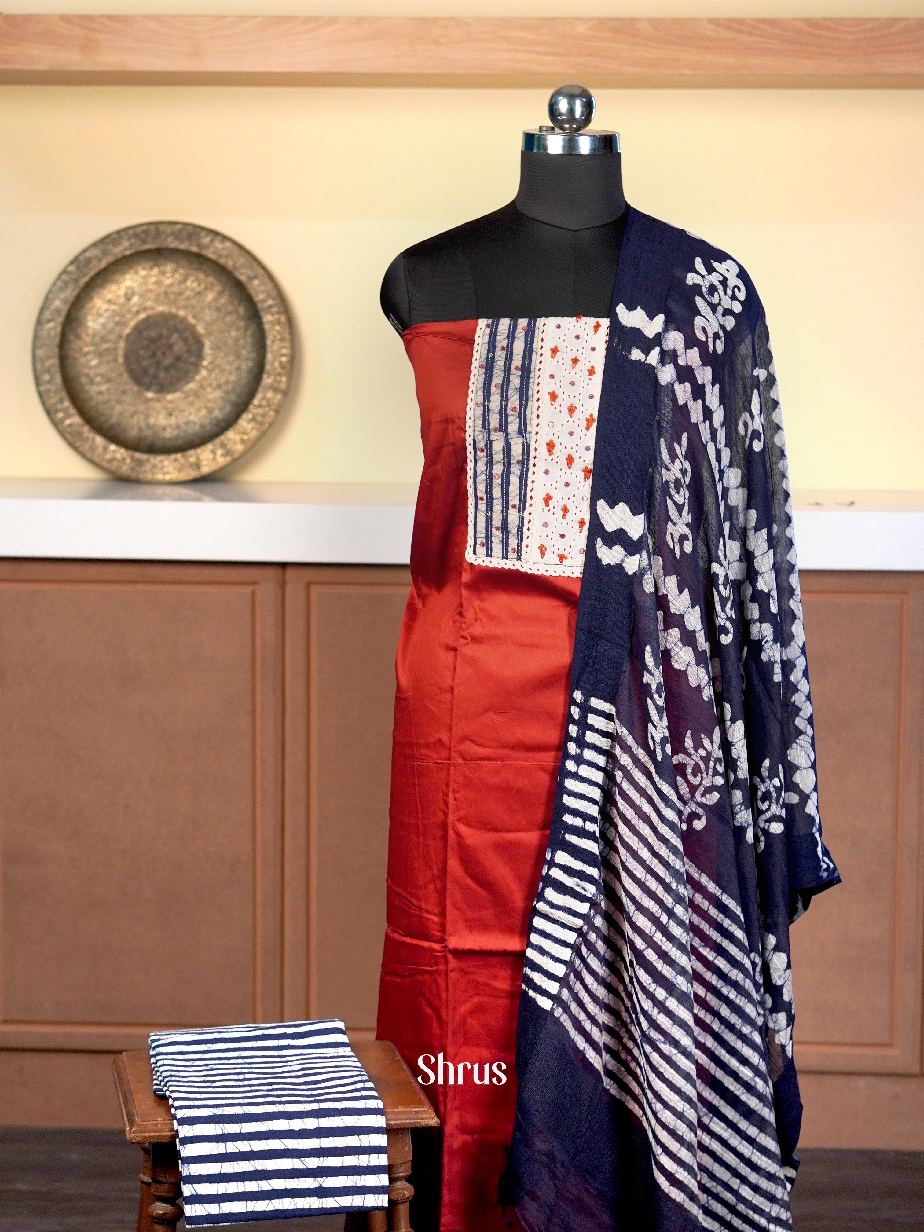 Red & Blue - Cotton salwar