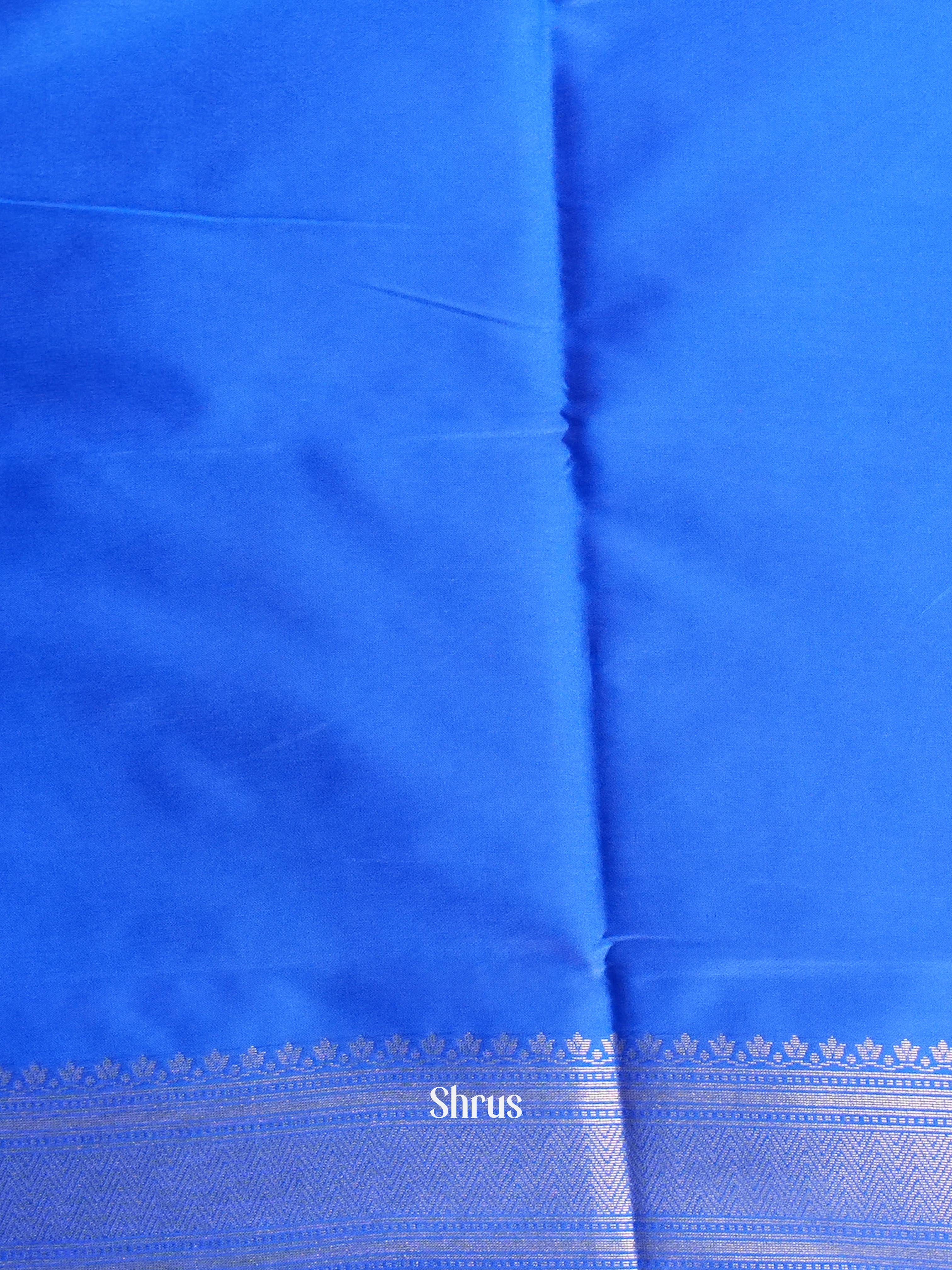 Purple & Blue - Semi Softsilk Saree