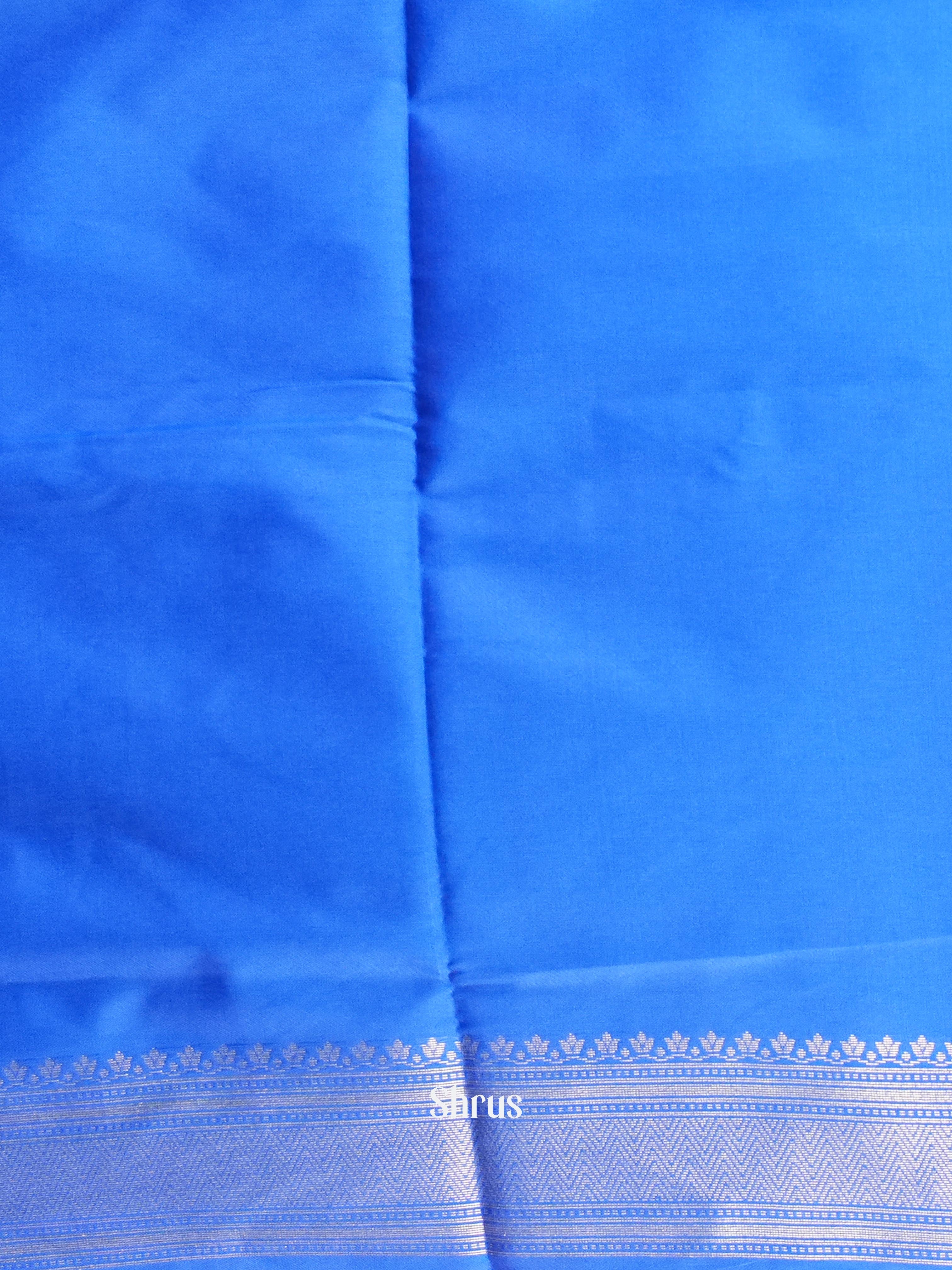 Purple & Blue- Semi Softsilk Saree