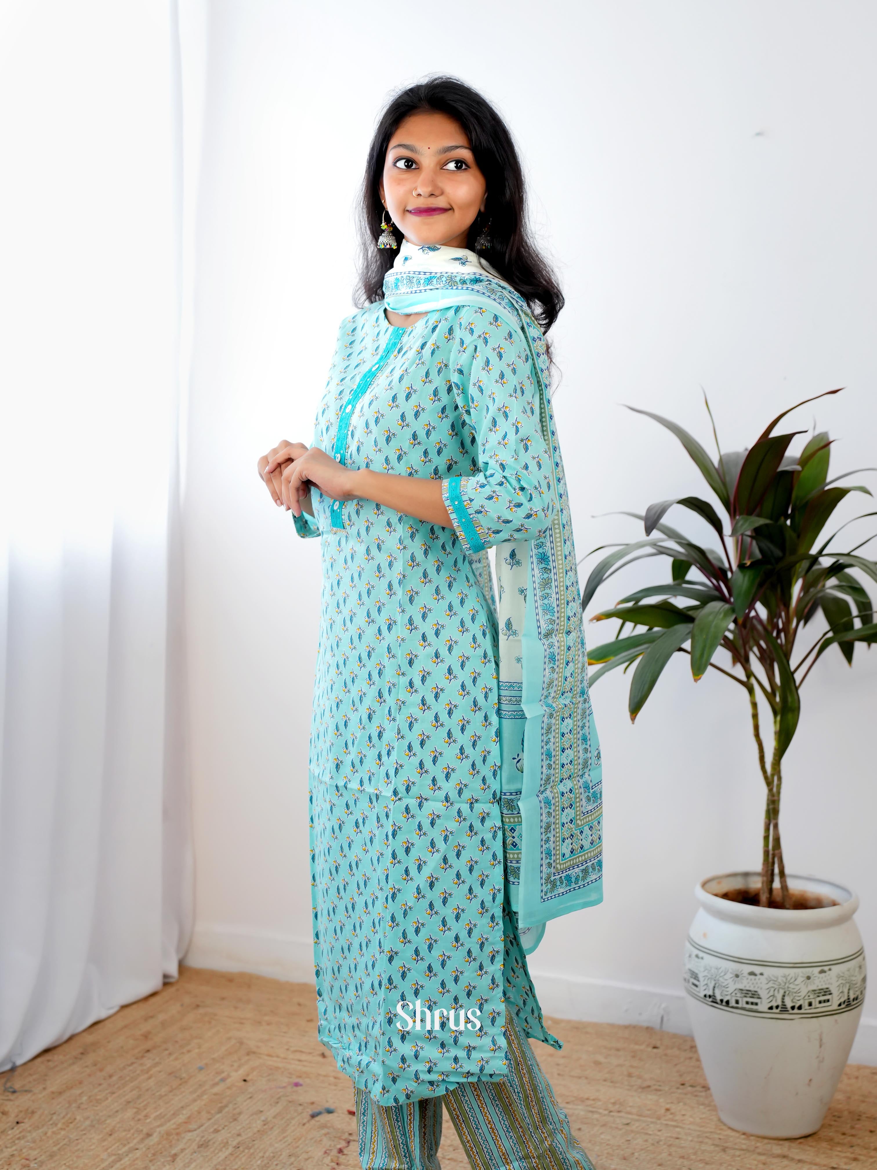 Blue -3pc Casual  Readymade Suits