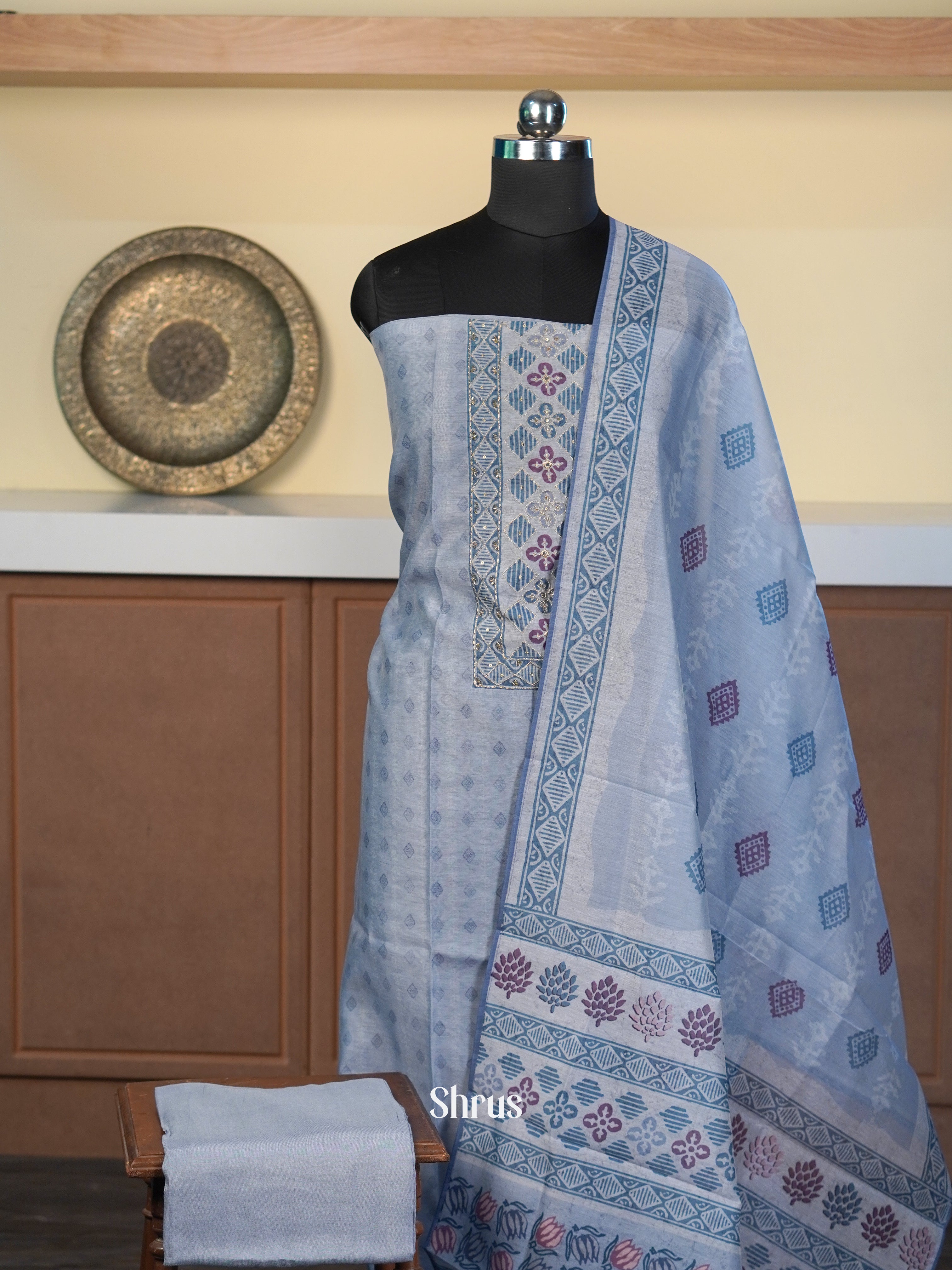 Bluish Grey - Cotton salwar