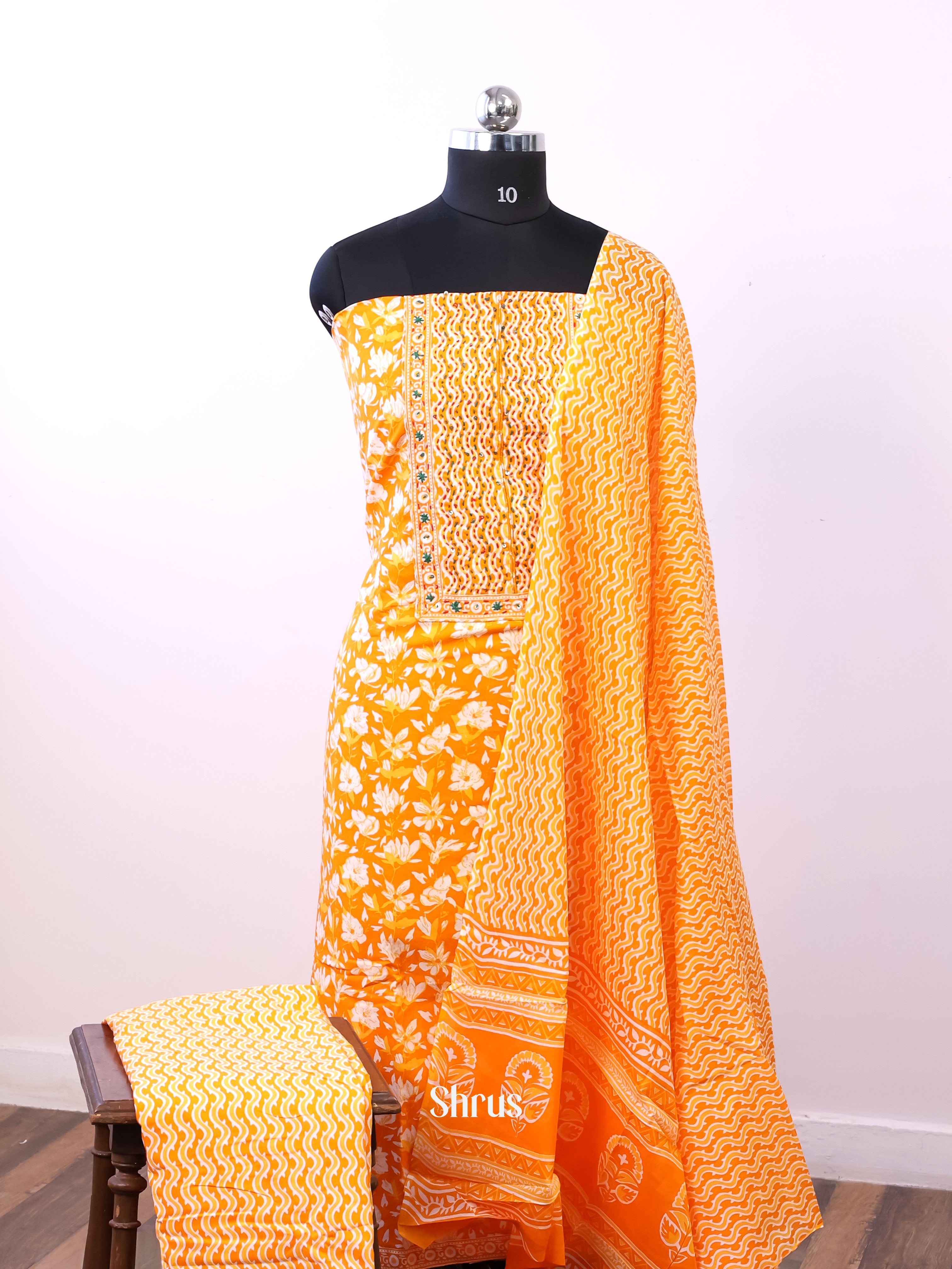 Orange - Cotton salwar