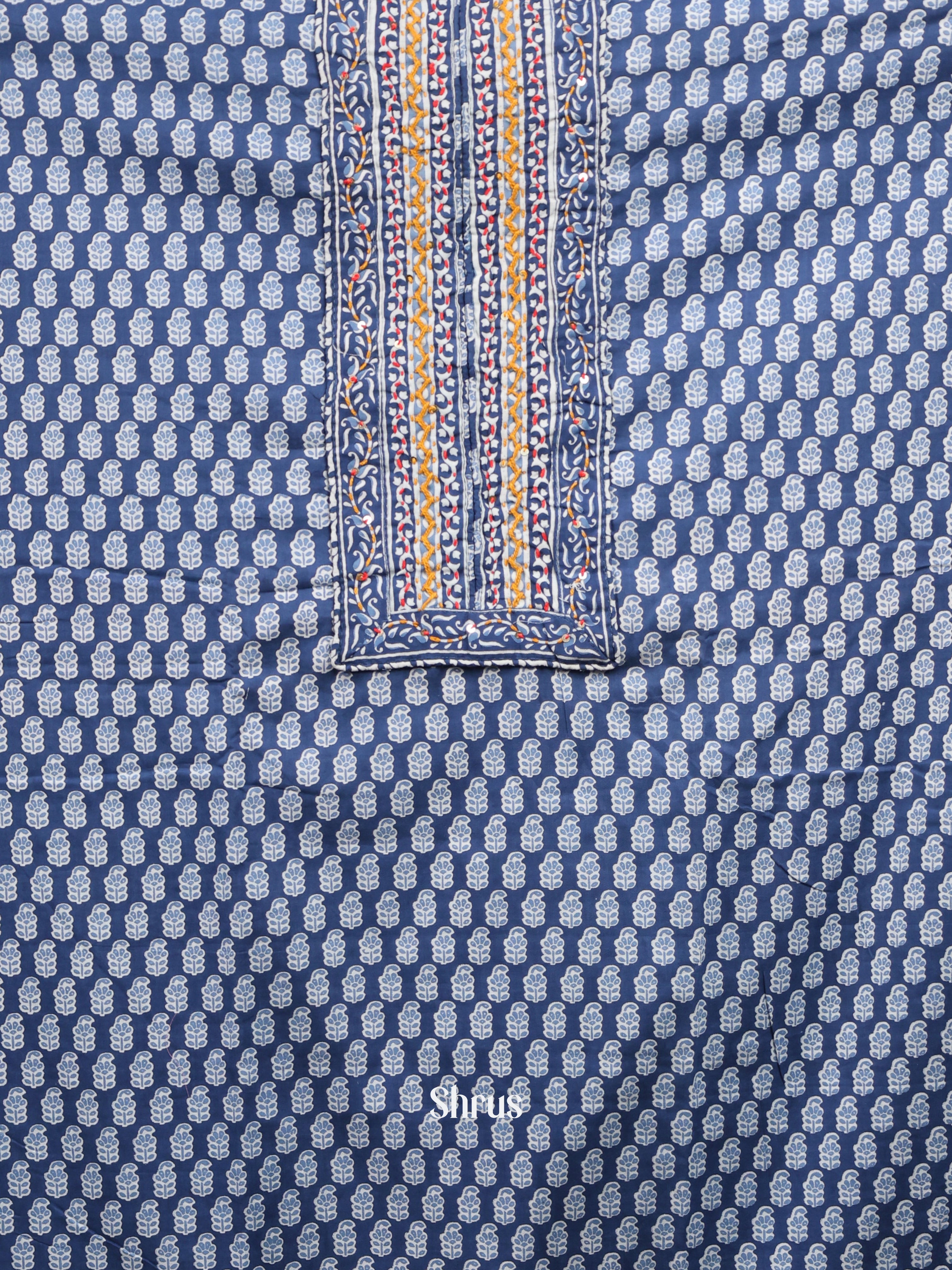 Blue & Cream - Cotton salwar