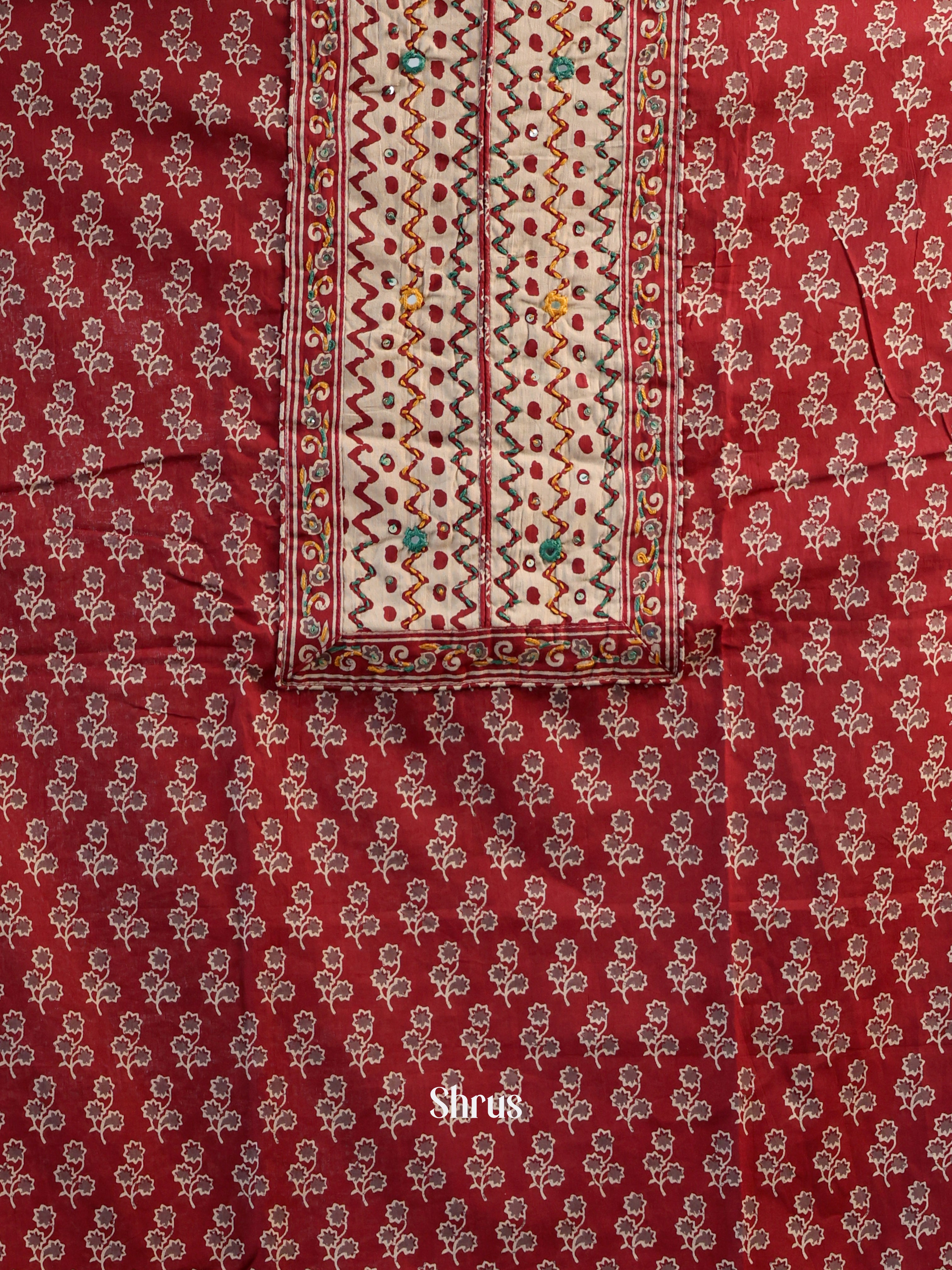 Maroon  & Cream - Cotton salwar