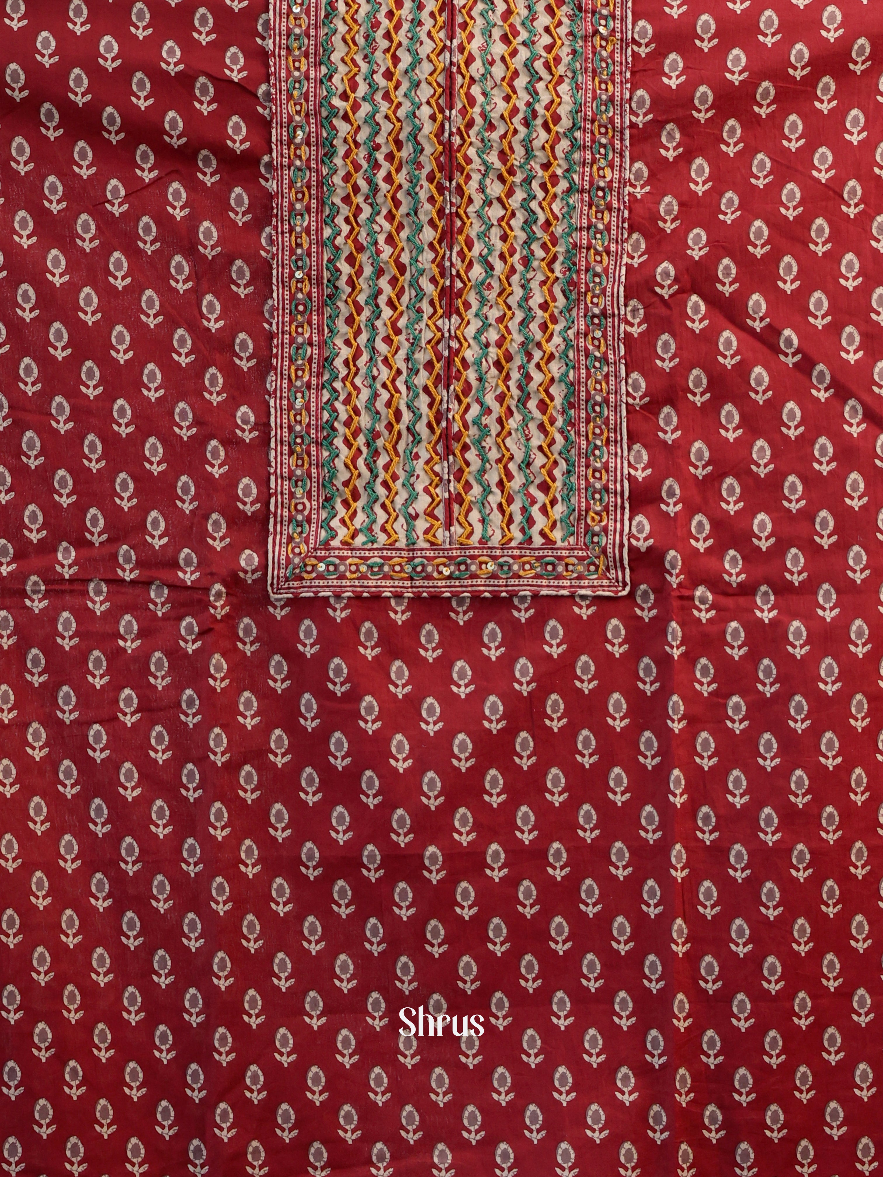 Maroon & Cream - Cotton salwar