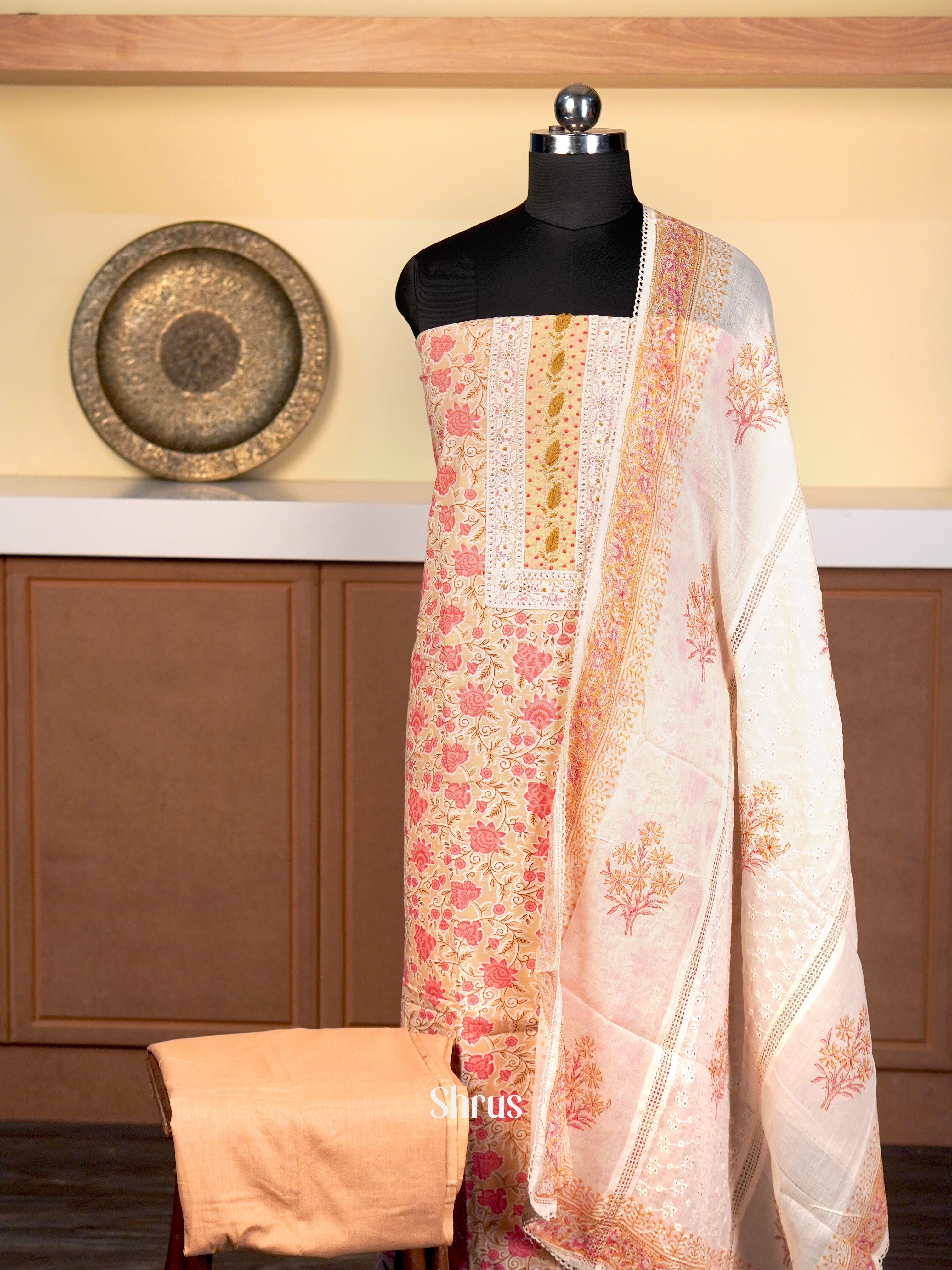 Peach & Cream - Cotton salwar