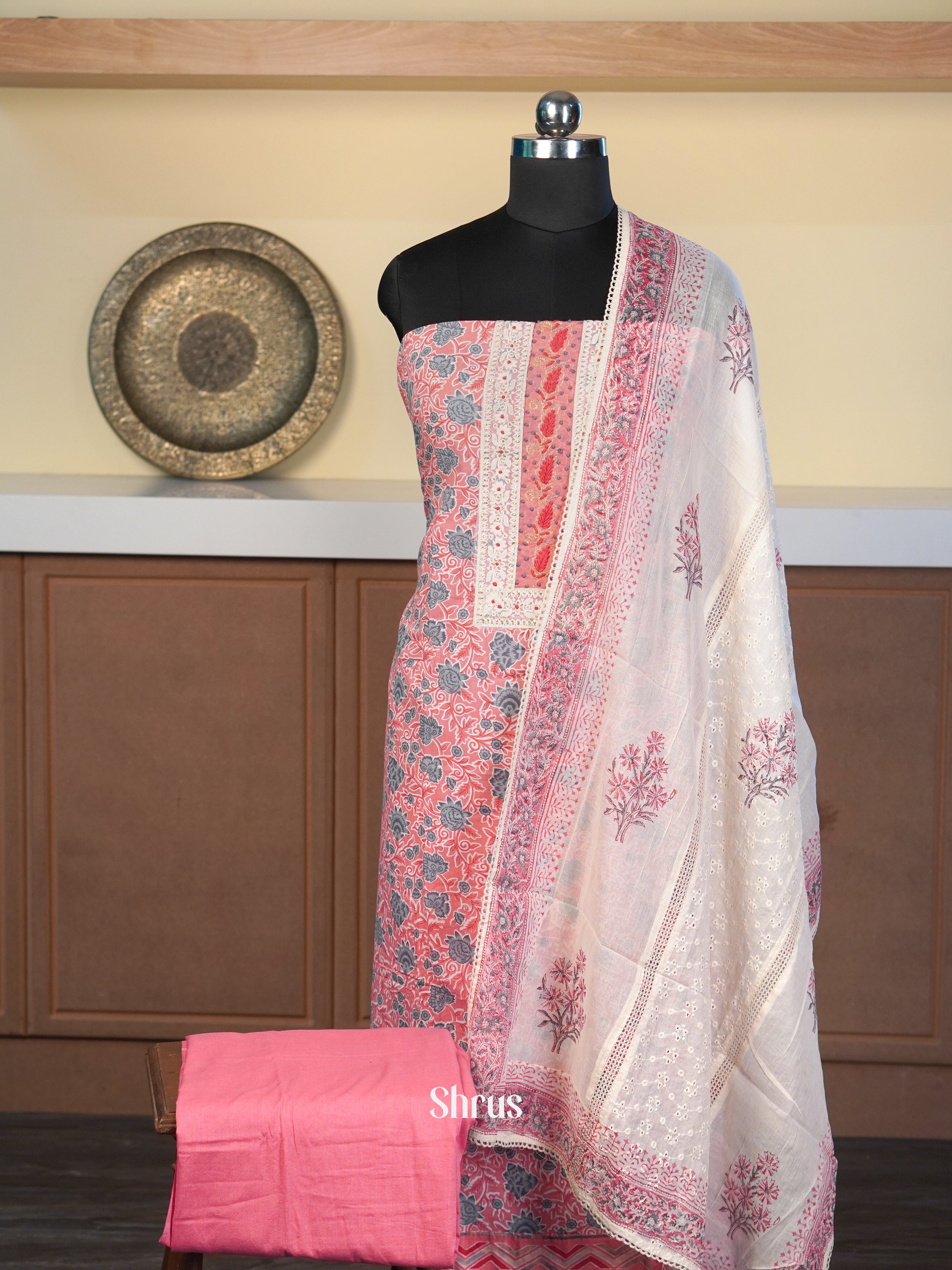 Pink & Cream - Cotton salwar