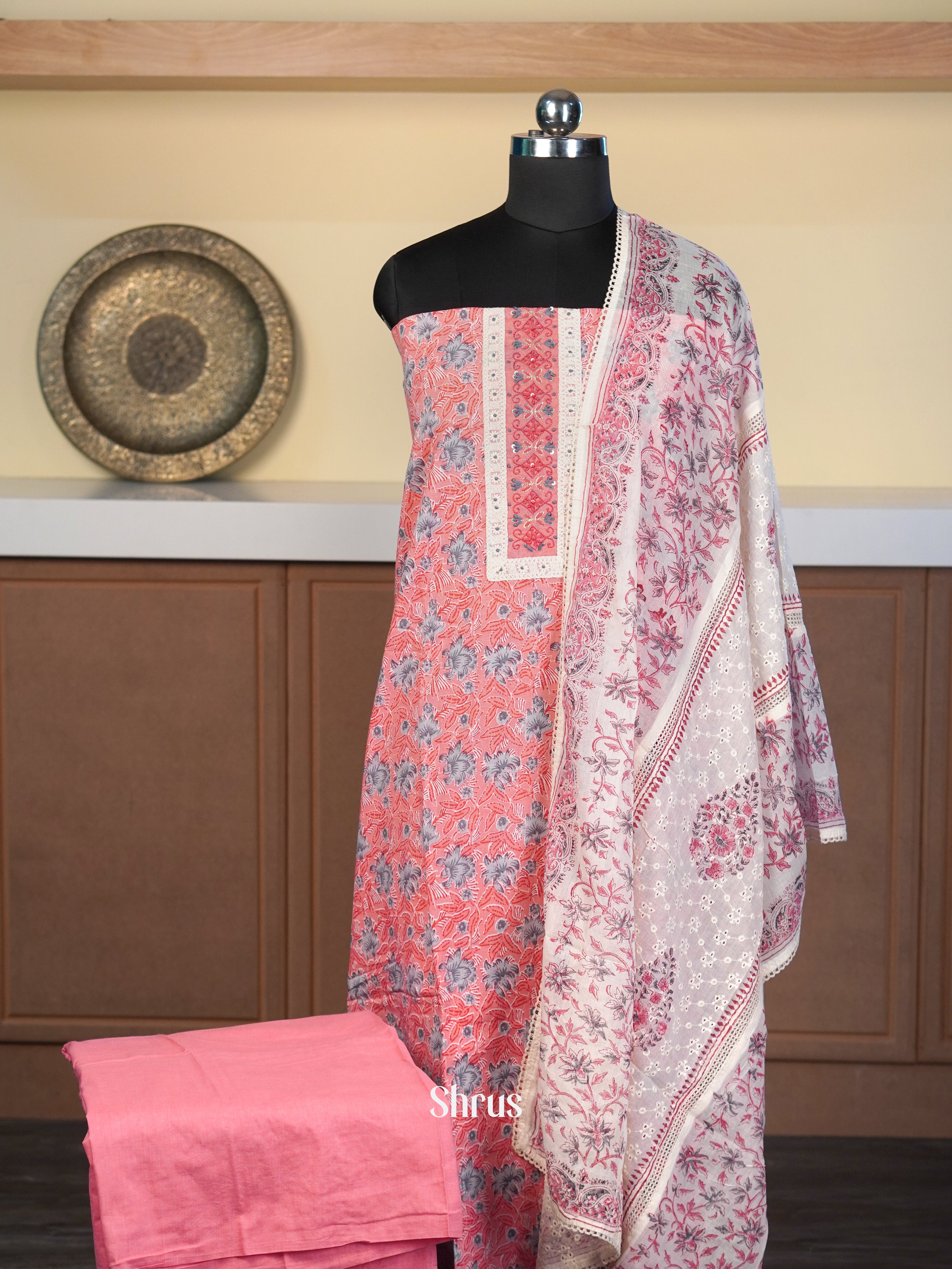 Pink & Cream - Cotton salwar