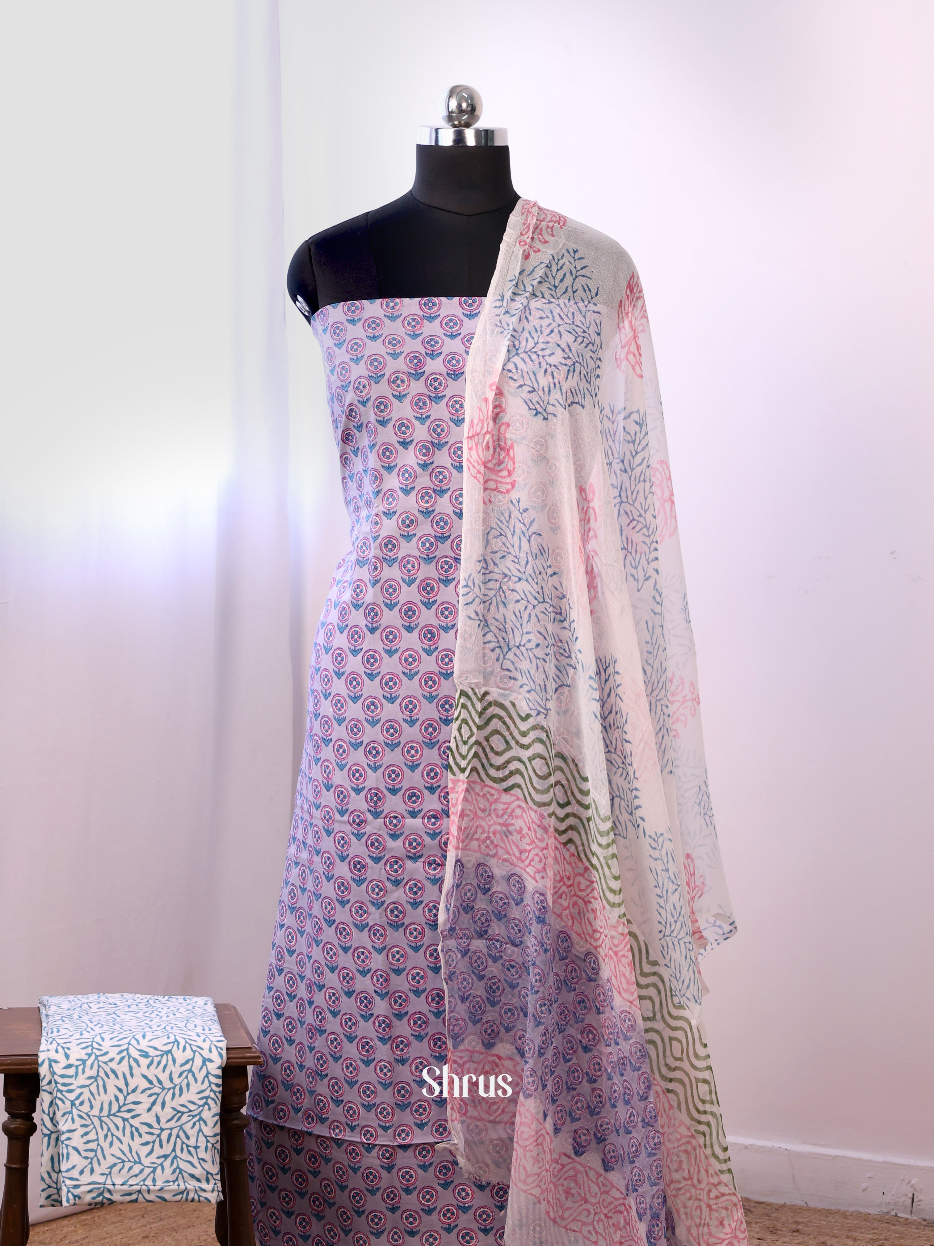 Purple & Cream - Cotton salwar