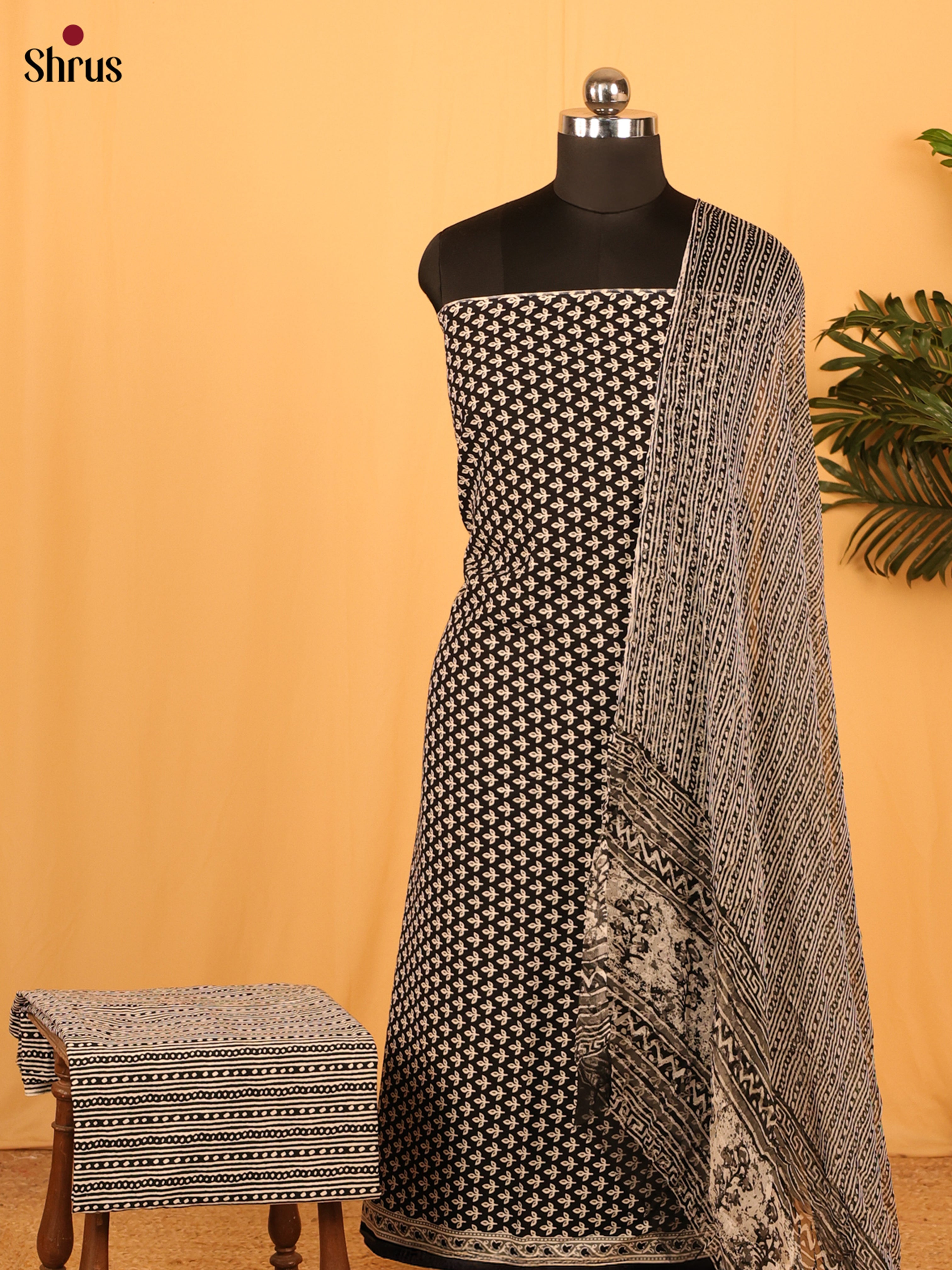 Black & Grey - Cotton salwar