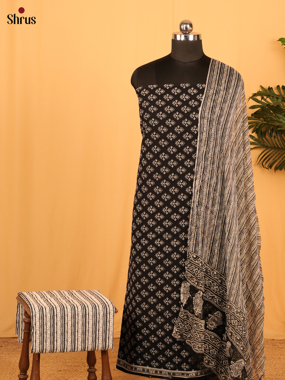 Black & Cream - Cotton salwar