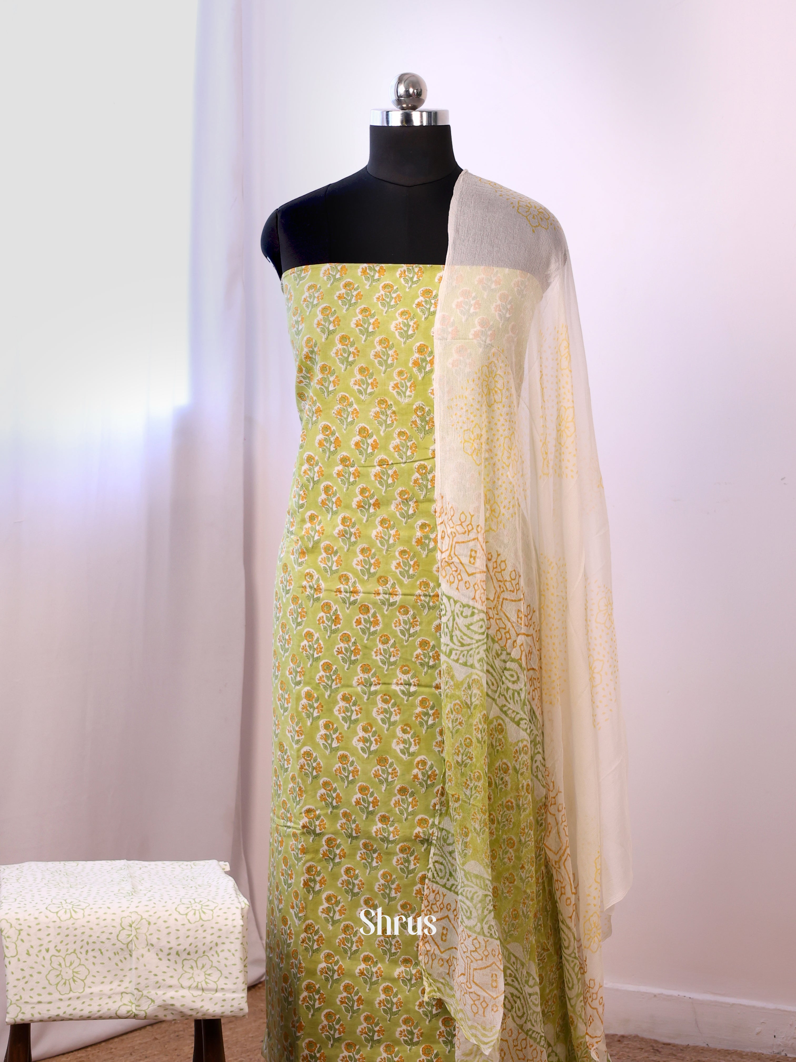 Green & Cream - Cotton salwar