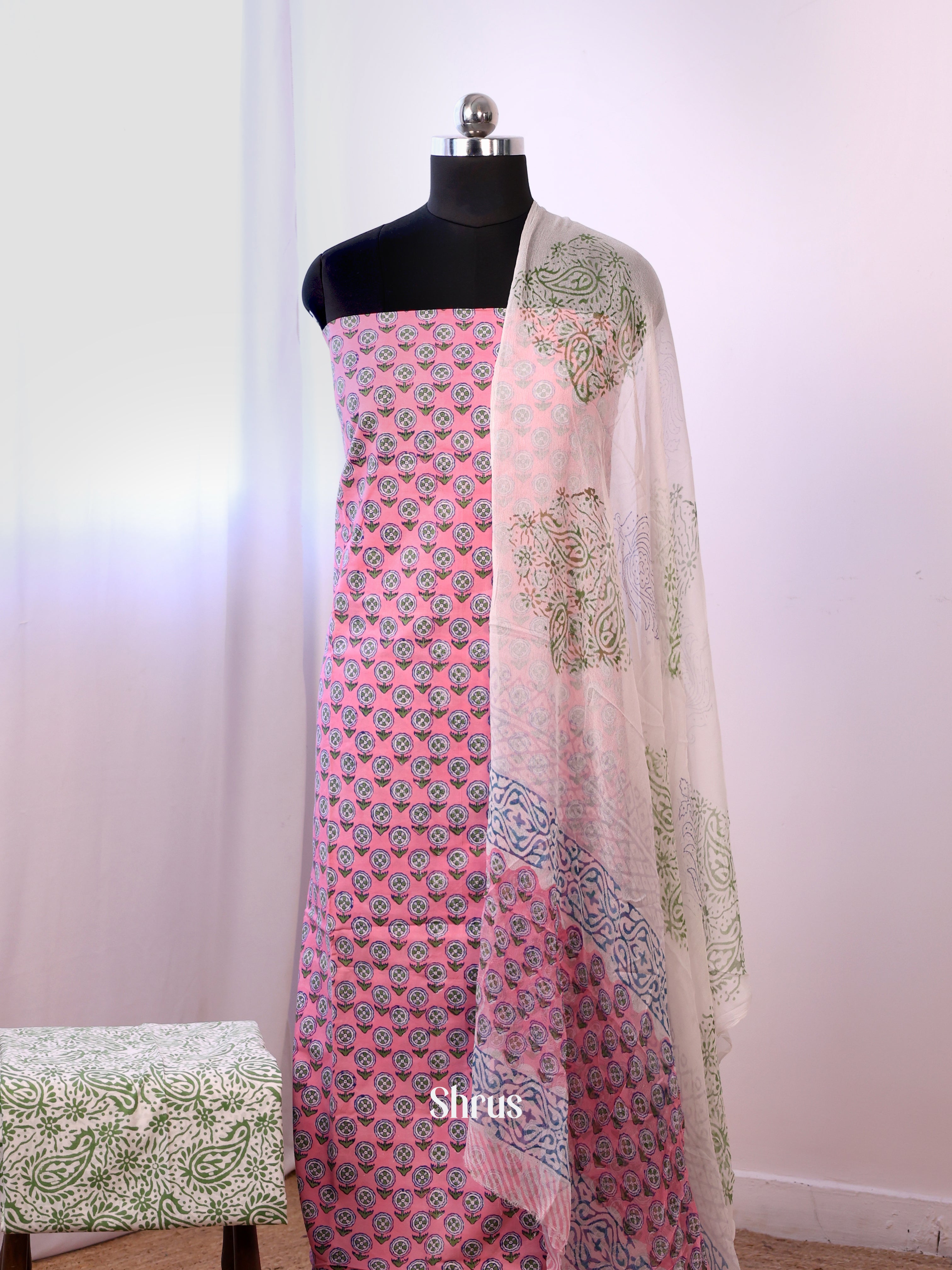 Pink & Cream - Cotton salwar