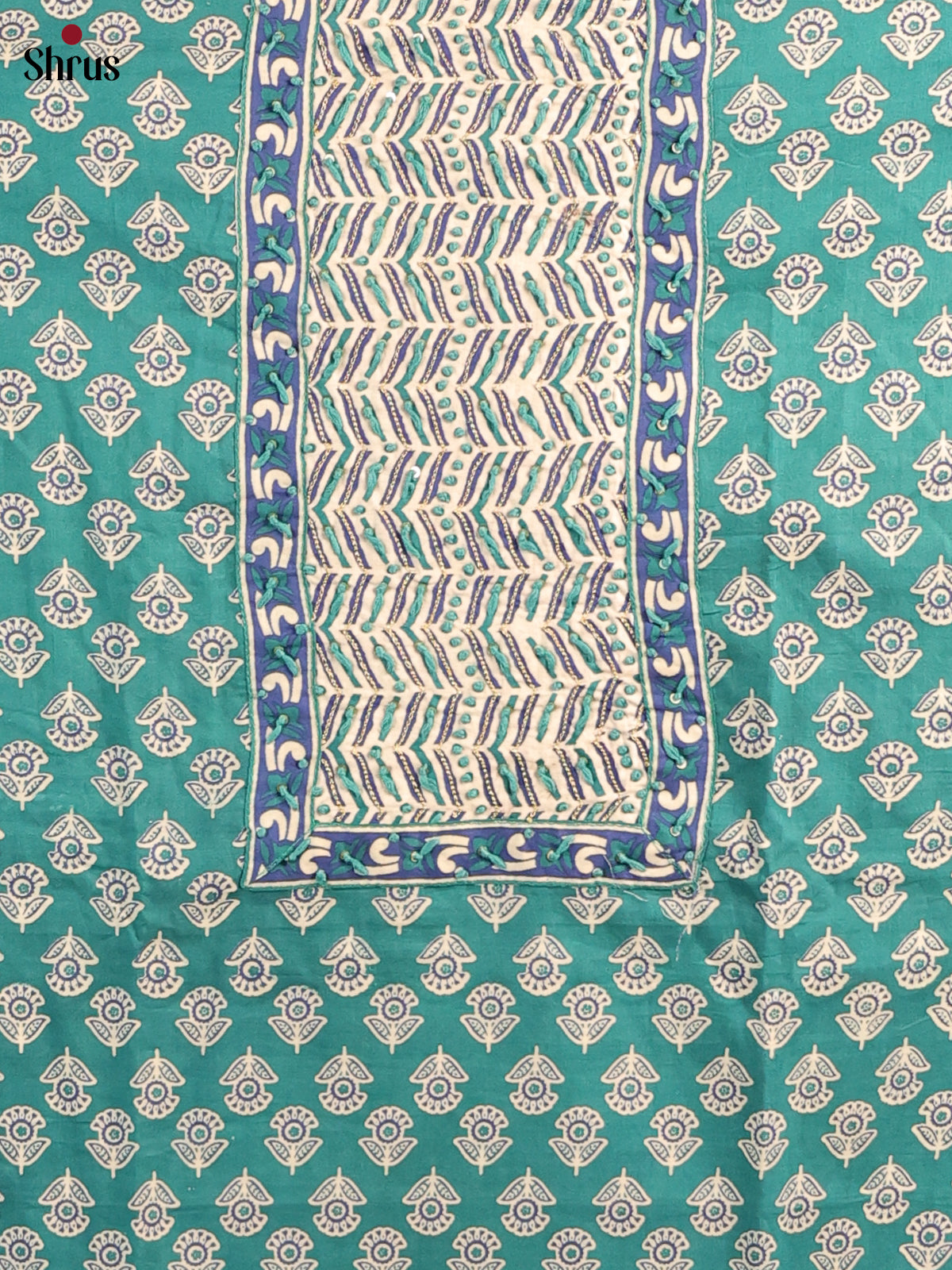 Teal & Cream - Cotton salwar