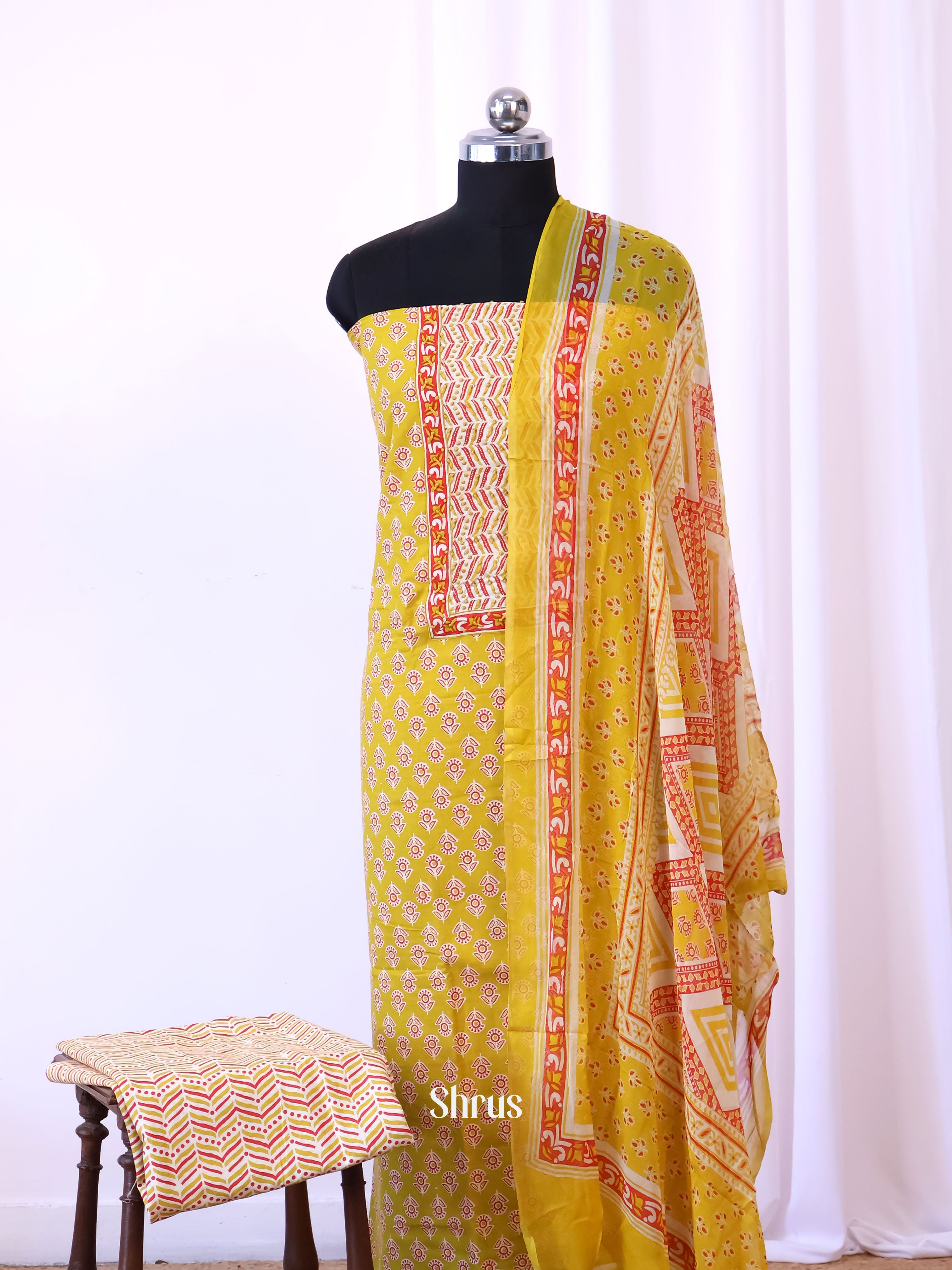 Mustard & Cream - Cotton salwar