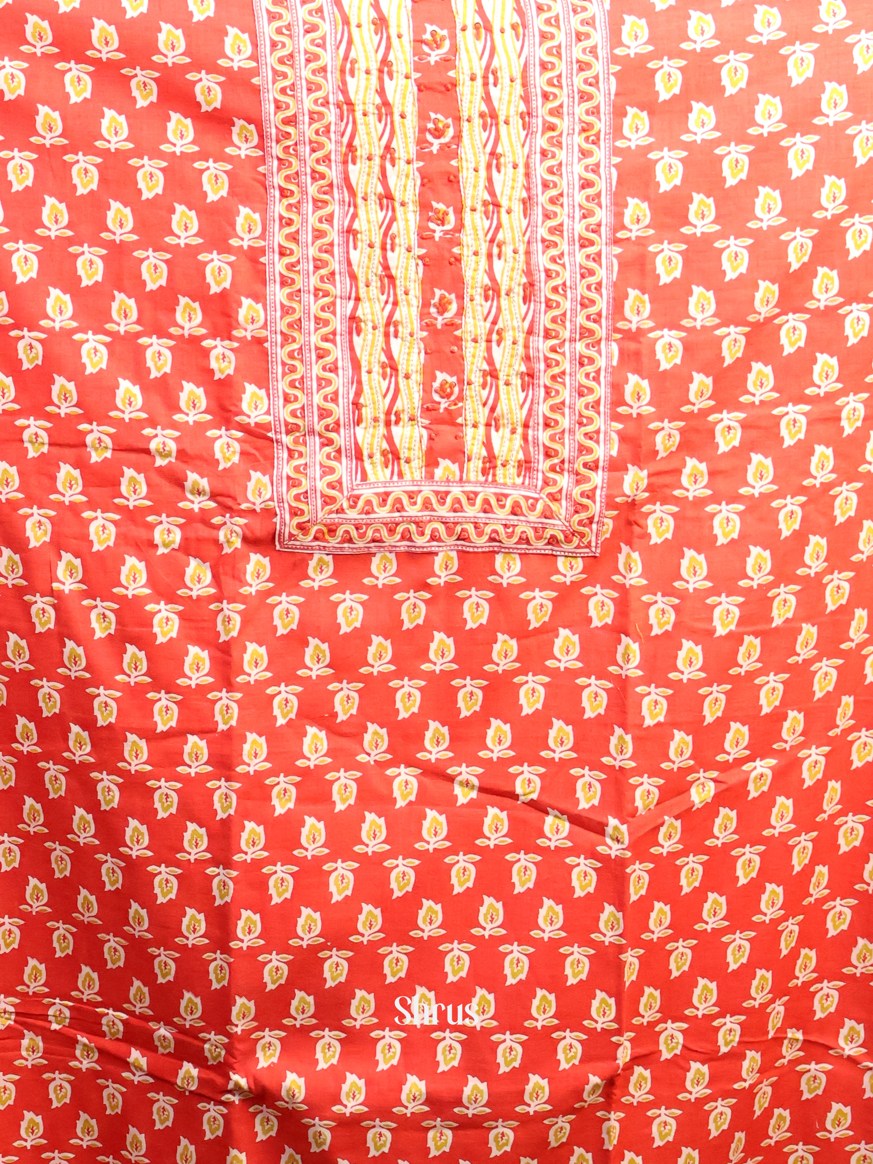 Orange & Cream  - Cotton salwar