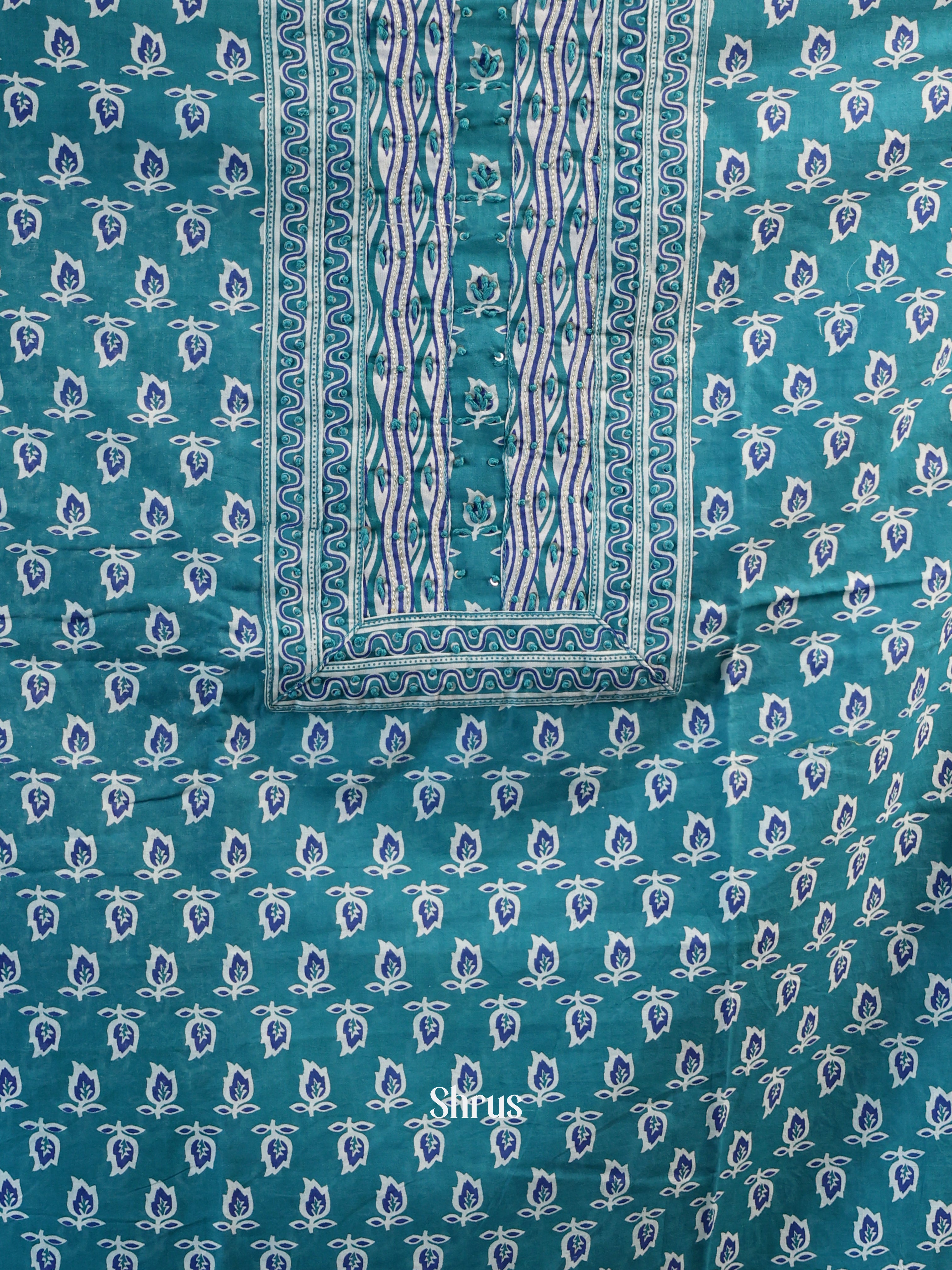 Blue  & White - Cotton salwar